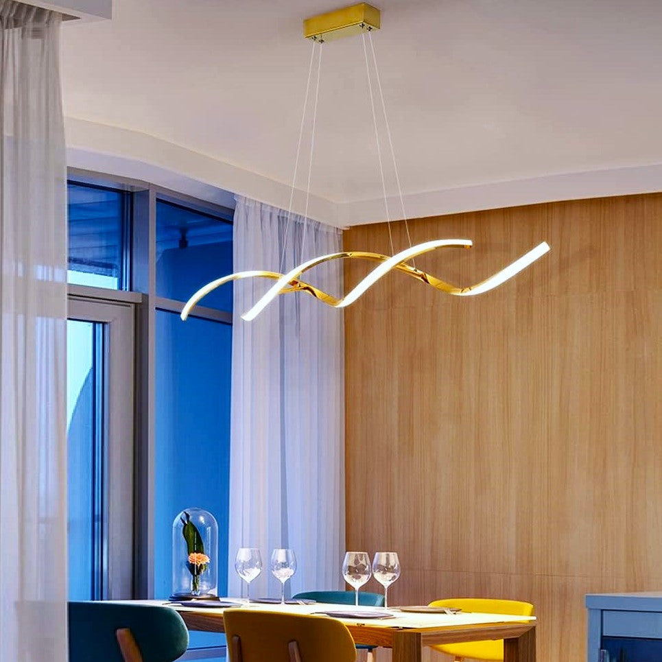 Lustra Led 120W Suspendata Linnea Gold Telecomanda Lighting Fixtures