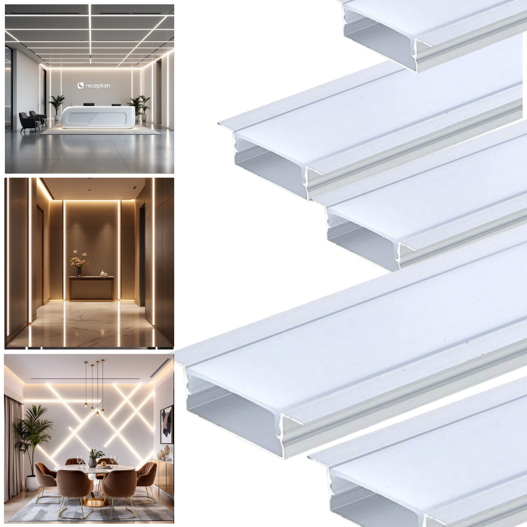 Profil LED Incastrat 2 METRI Plat XL LED Strips
