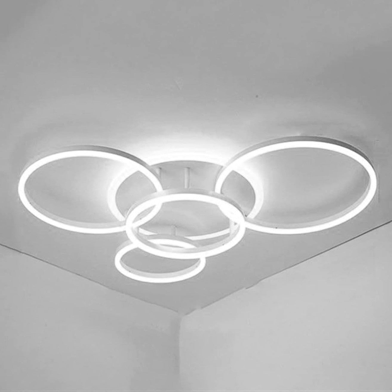 Lustra LED 234W CIRCLE White Luxury Echivalent 1200W Telecomanda CIRCLE DESIGN / ALBA / 98CM Lighting Fixtures