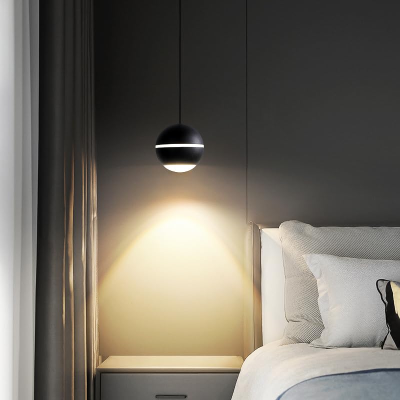 Pendul LED 12W S10 Black Reglabil Pull UP/DOWN NEAGRA / 10CM led ceiling light