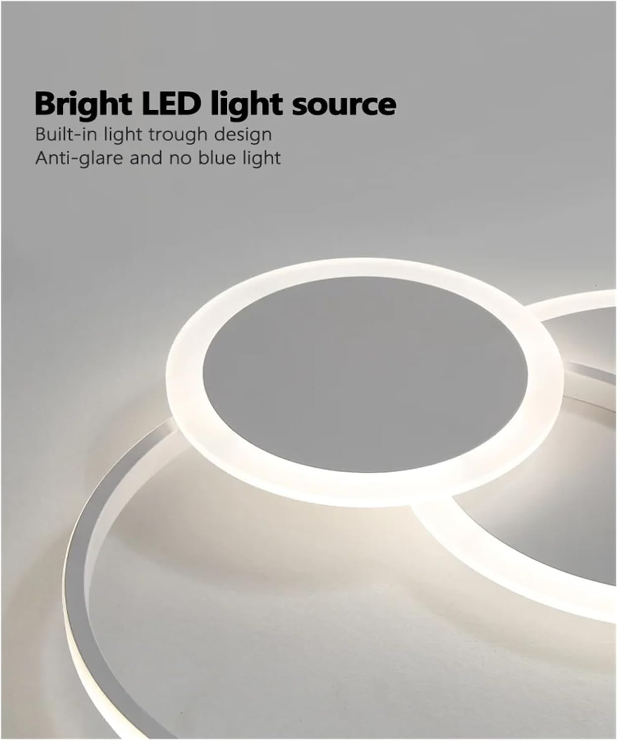 Lustra LED ARAGORN Rings Alb Echivalent 500W Telecomanda