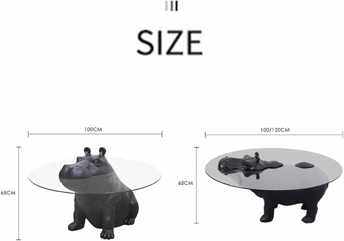 Masa Decorativa Moderna Hippo Savannah MASA DECORATIVA / NEAGRA / 100CM decorative table