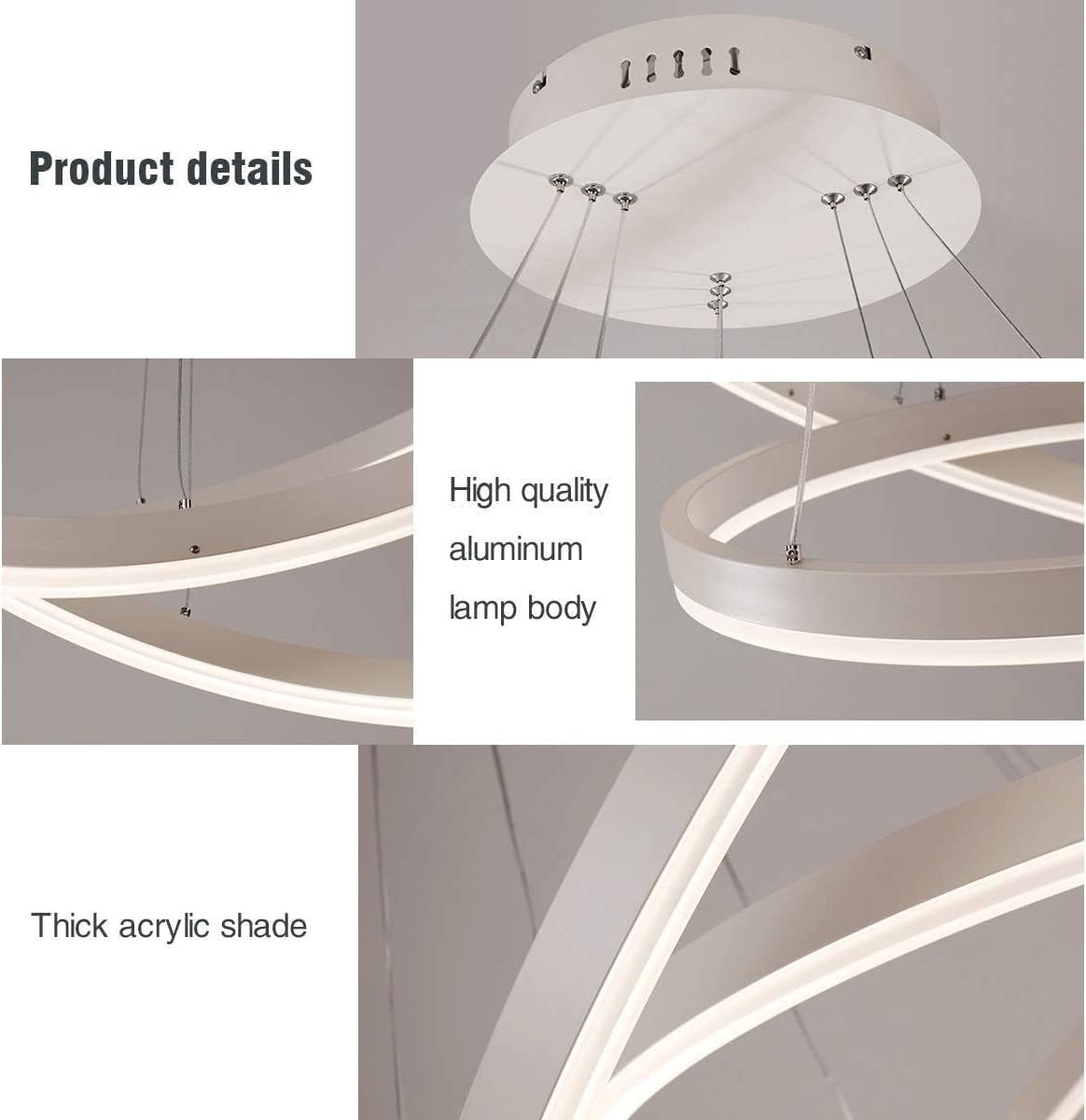 Lustra Led 154W Wonderland Alba 3 Segmente Telecomanda Lighting Fixtures