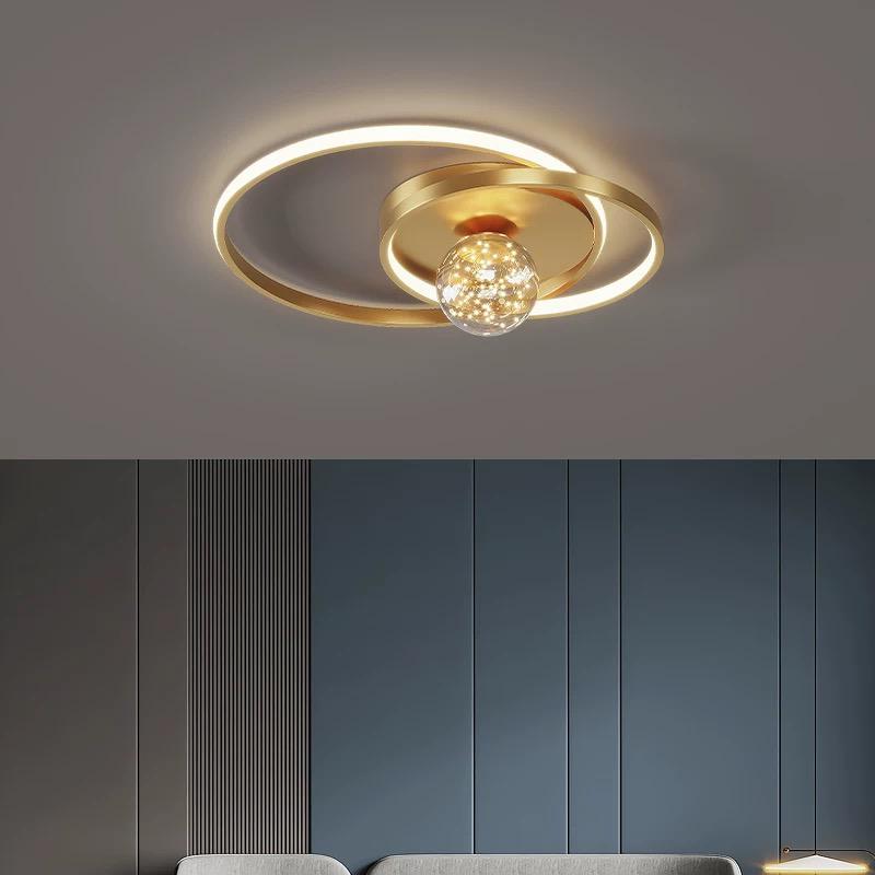 Lustra LED Enigma Gold Echivalent 300W Telecomanda AURIE / MINIMALIST DESIGN / 55CM Lighting Fixtures