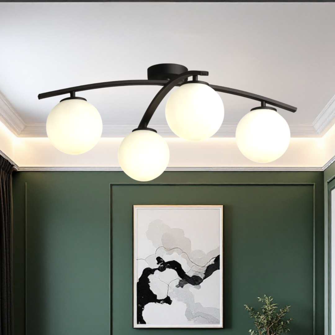 Lustra Abajur 4xE27 MAT BLACK - DM 2601/4 NEAGRA / ABAJUR Chandeliers