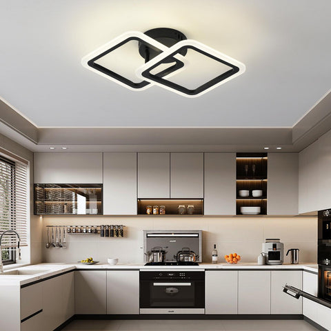 Lustra LED 1+1 Square Design Black Echivalent 300W Telecomanda Resigilat R3