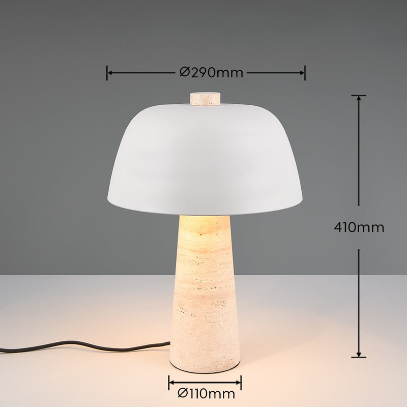 Veioza Premium Timba White & Beige 41CM | 2xE27