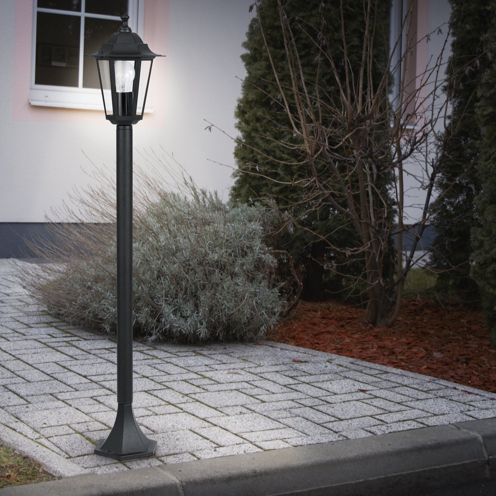 Stalp De Gradina LATERNA 4 Tip Felinar Negru 100CM STALP ORNAMENTAL GARDEN POLE