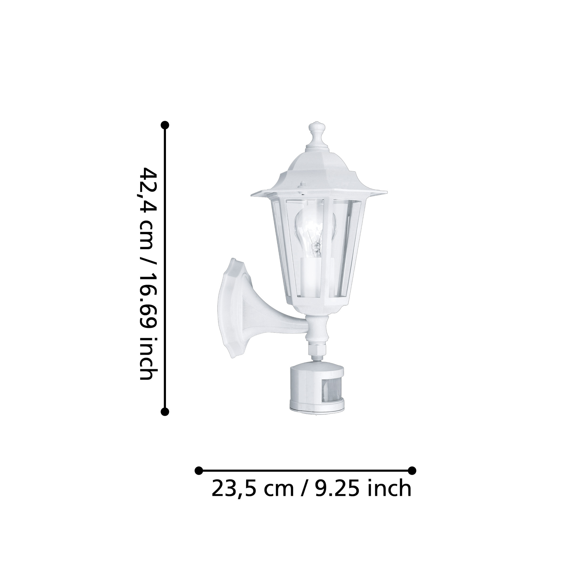 Aplica Exterior Tip Felinar cu Senzor LATERNA 5 White ALBA / APLICA PERETE Wall Light Fixtures