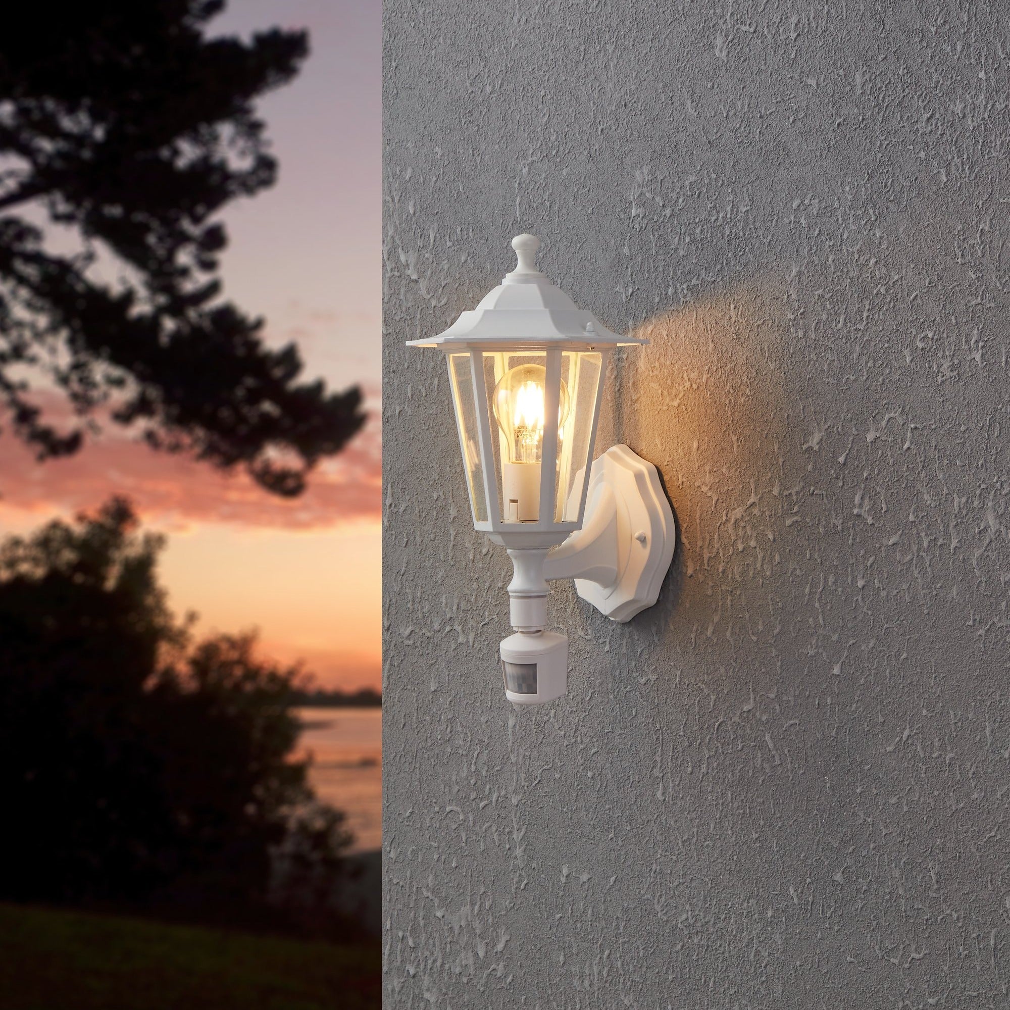 Aplica Exterior Tip Felinar cu Senzor LATERNA 5 White ALBA / APLICA PERETE Wall Light Fixtures