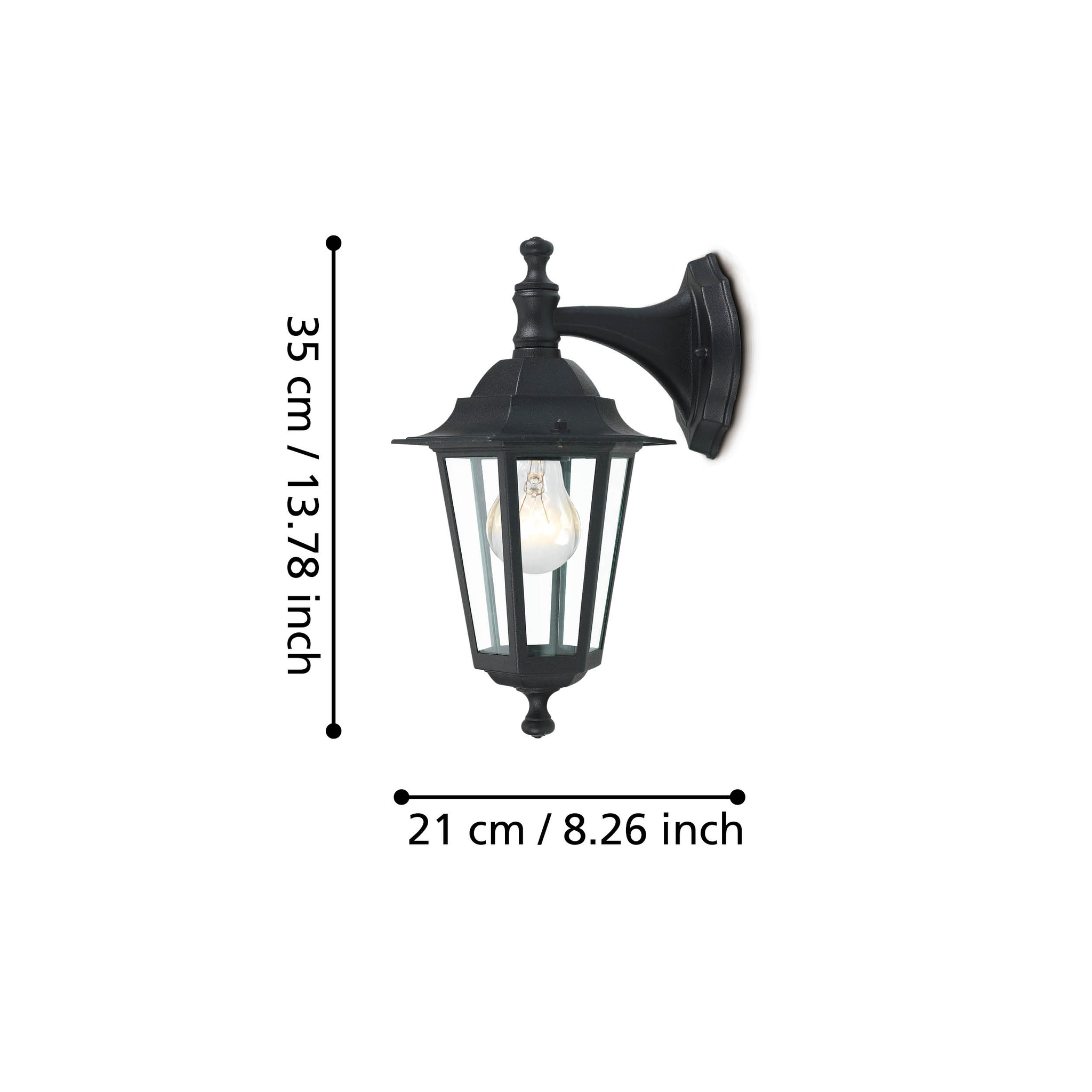 Aplica Exterior Tip Felinar LATERNA 4 Black 35CM NEAGRA / APLICA PERETE Wall Light Fixtures
