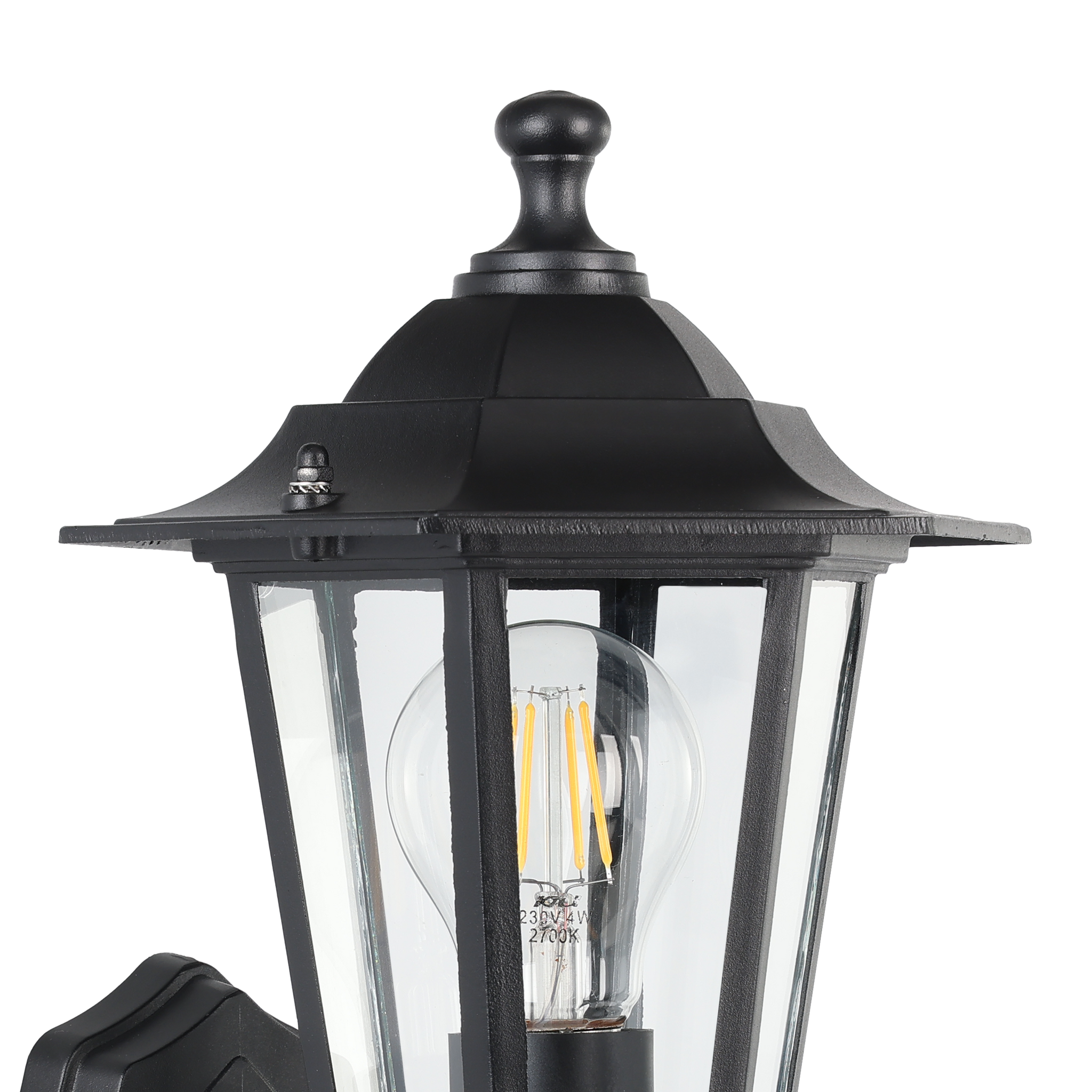 Aplica Exterior Tip Felinar cu Senzor LATERNA 4 Black 36CM NEAGRA / APLICA PERETE Wall Light Fixtures