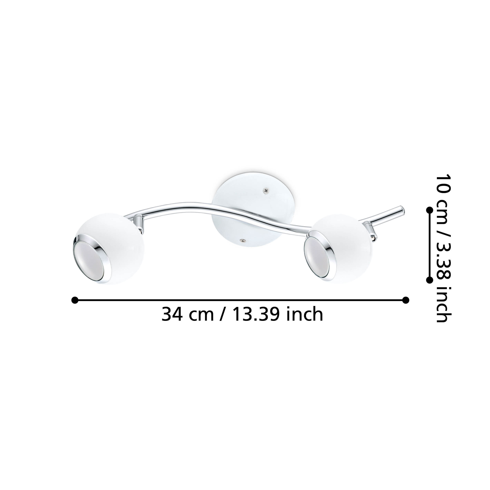 Lustra BIMEDA cu 2 Spoturi White & Silver 36CM 36.5CM Chandeliers