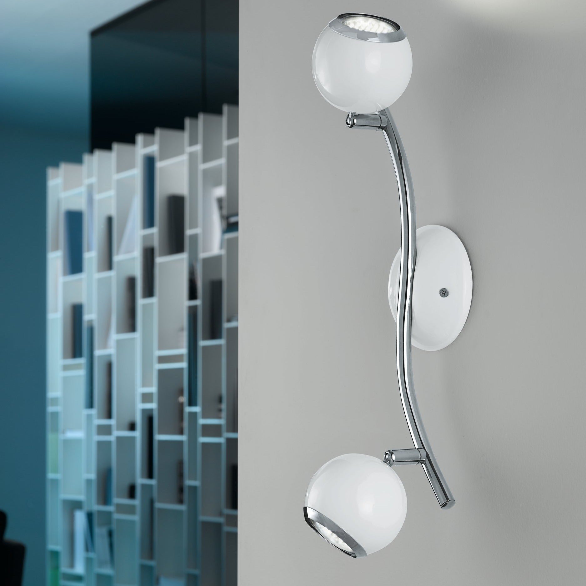 Lustra BIMEDA cu 2 Spoturi White & Silver 36CM 36.5CM Chandeliers