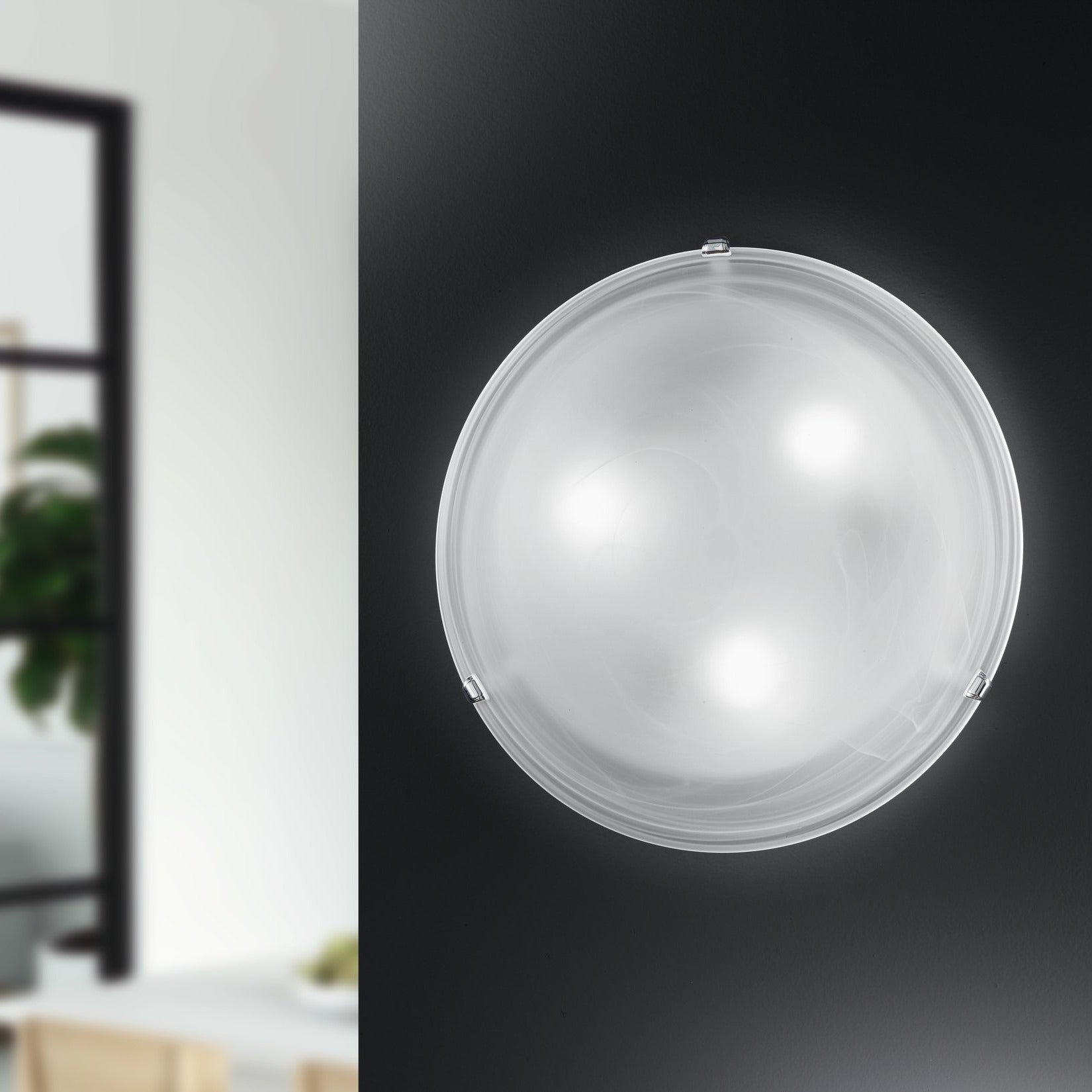 Plafoniera SALOME White & Silver Rotunda 30CM APLICA PERETE / TAVAN / 30CM led ceiling light