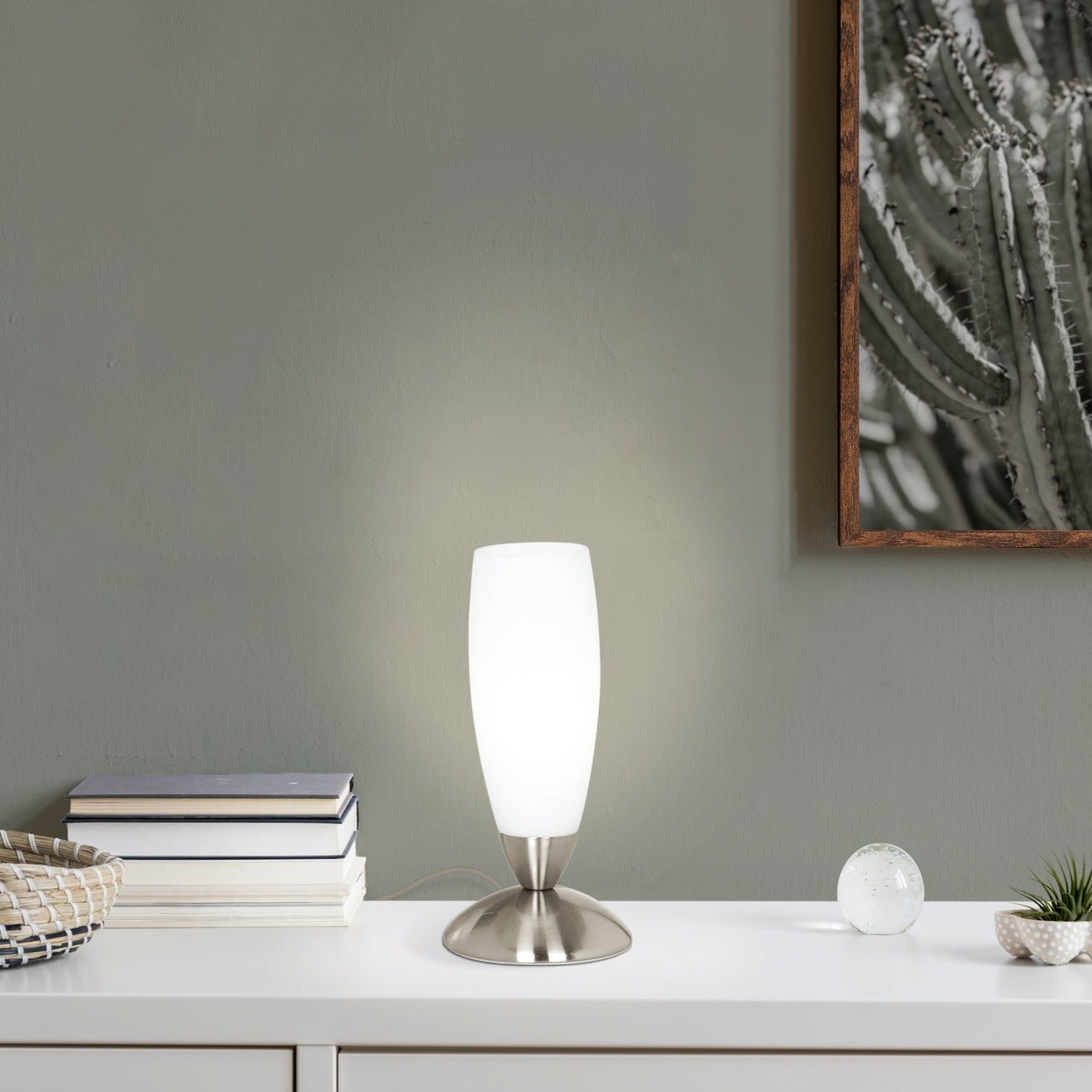 Veioza Decorativa SLIM Silver & White 22CM VEIOZA DECORATIVA desk lamp