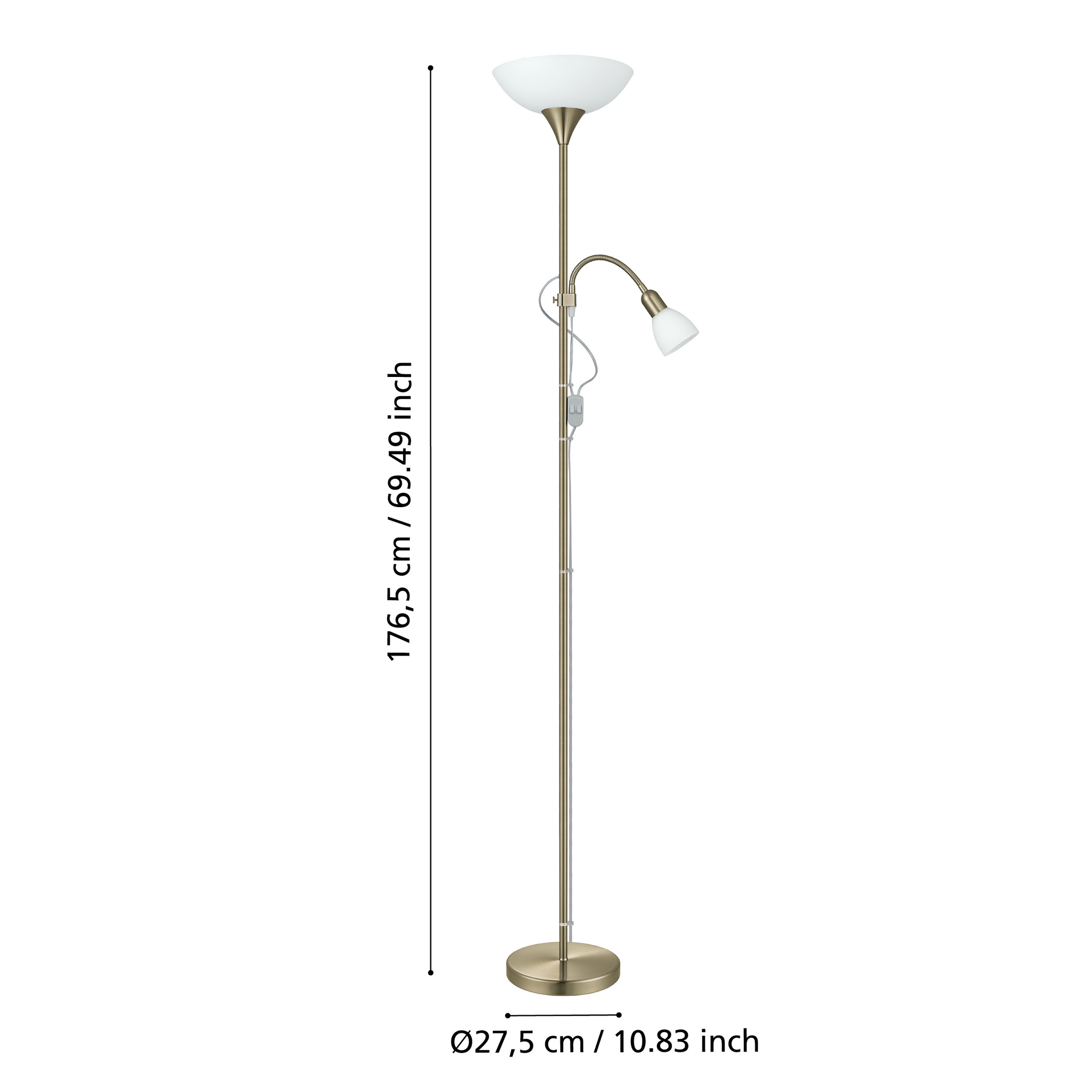 Lampadar UP 2 Gold 176.5CM Eglo