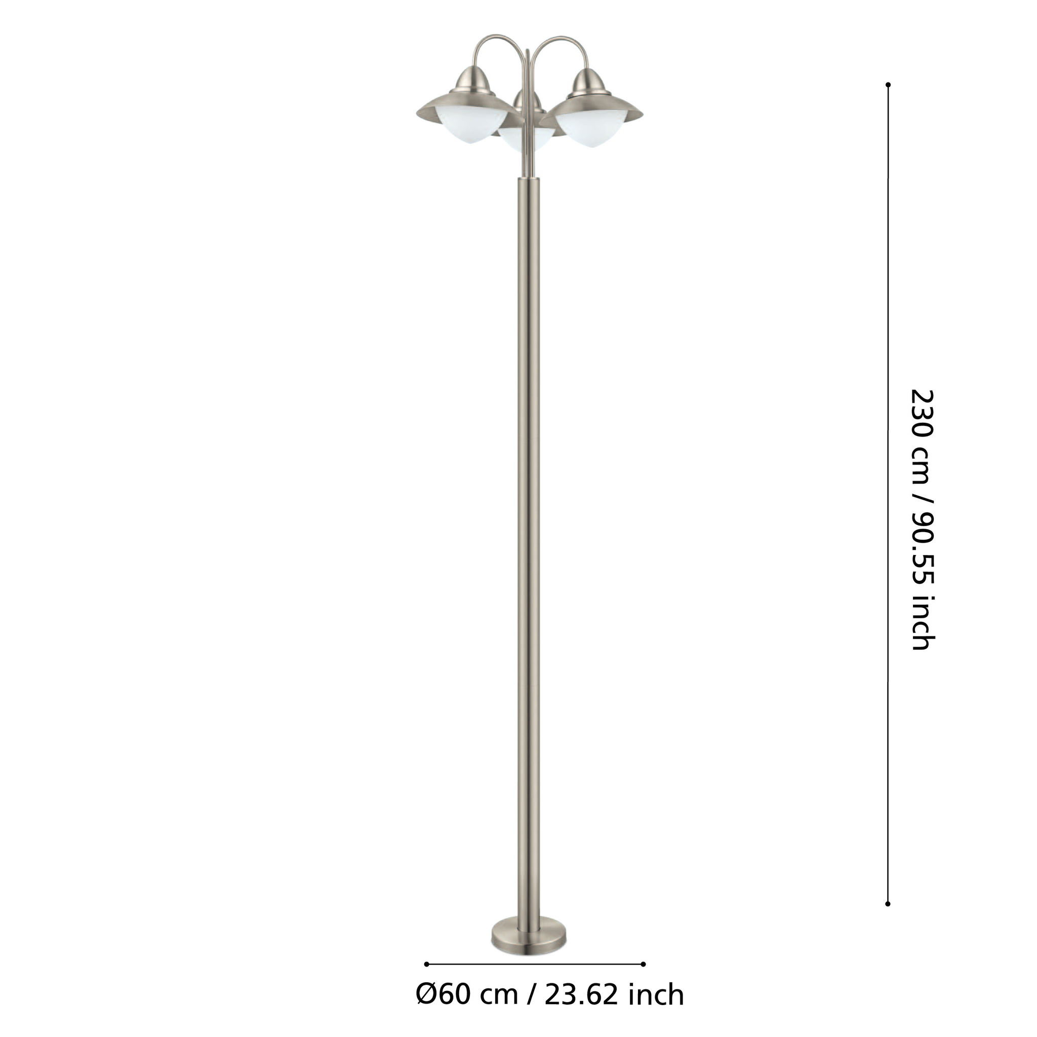 Stalp De Gradina SIDNEY Silver 3xE27 Eglo 220CM