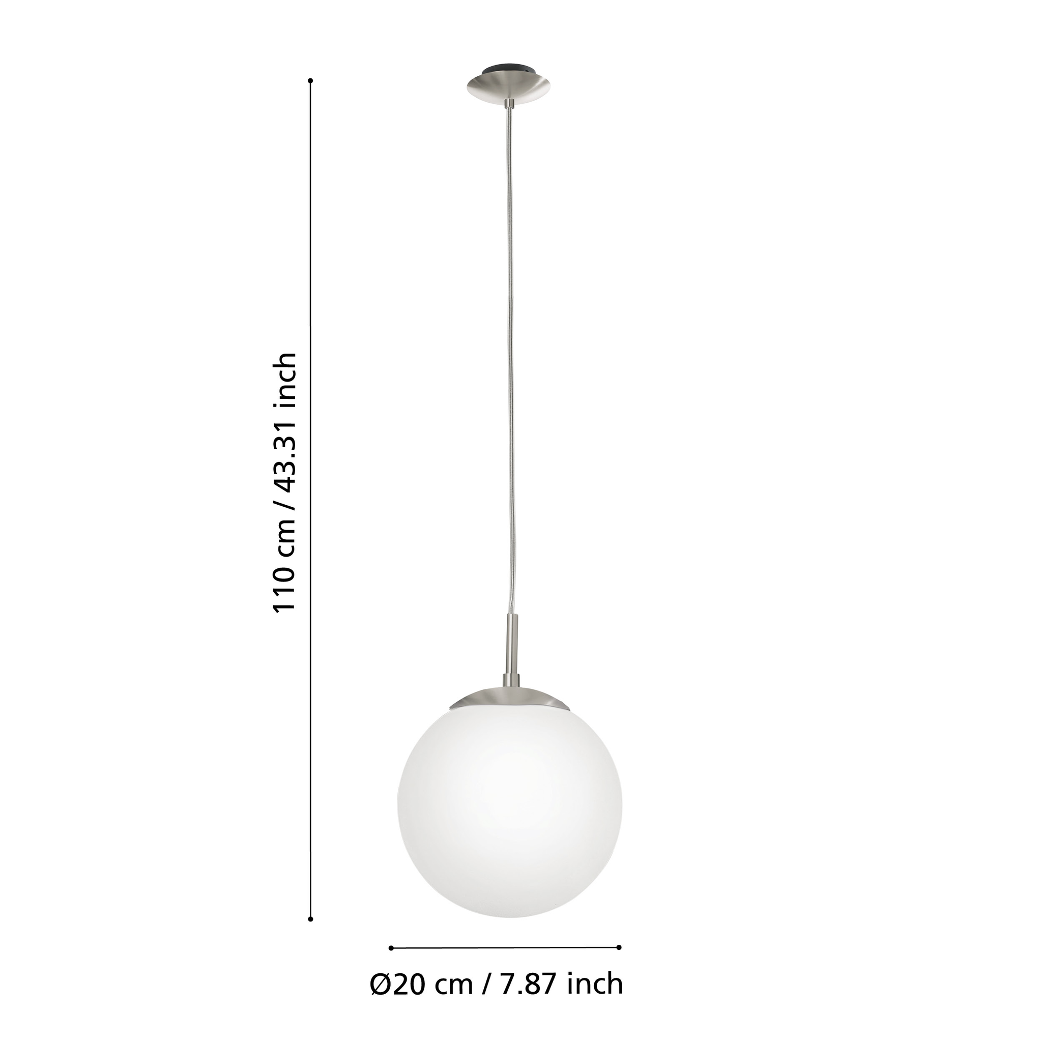 Pendul RONDO White & Silver 110x20CM