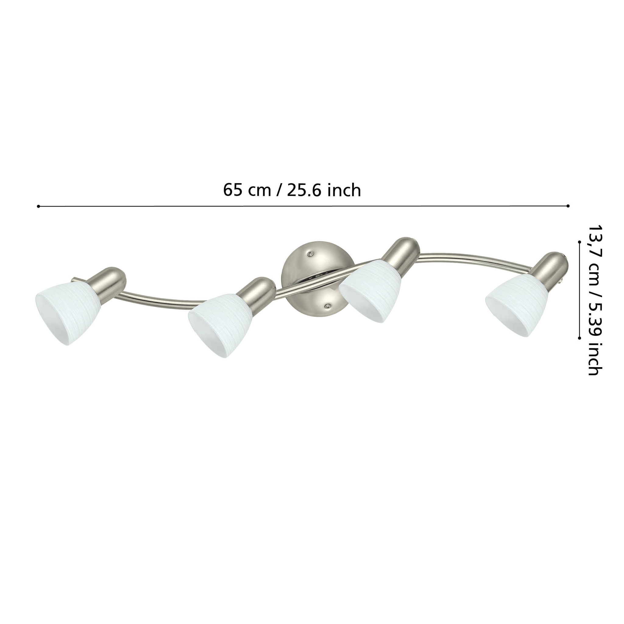 Lustra DAKAR 1 cu 4 Spoturi White & Silver 65CM 65CM Chandeliers
