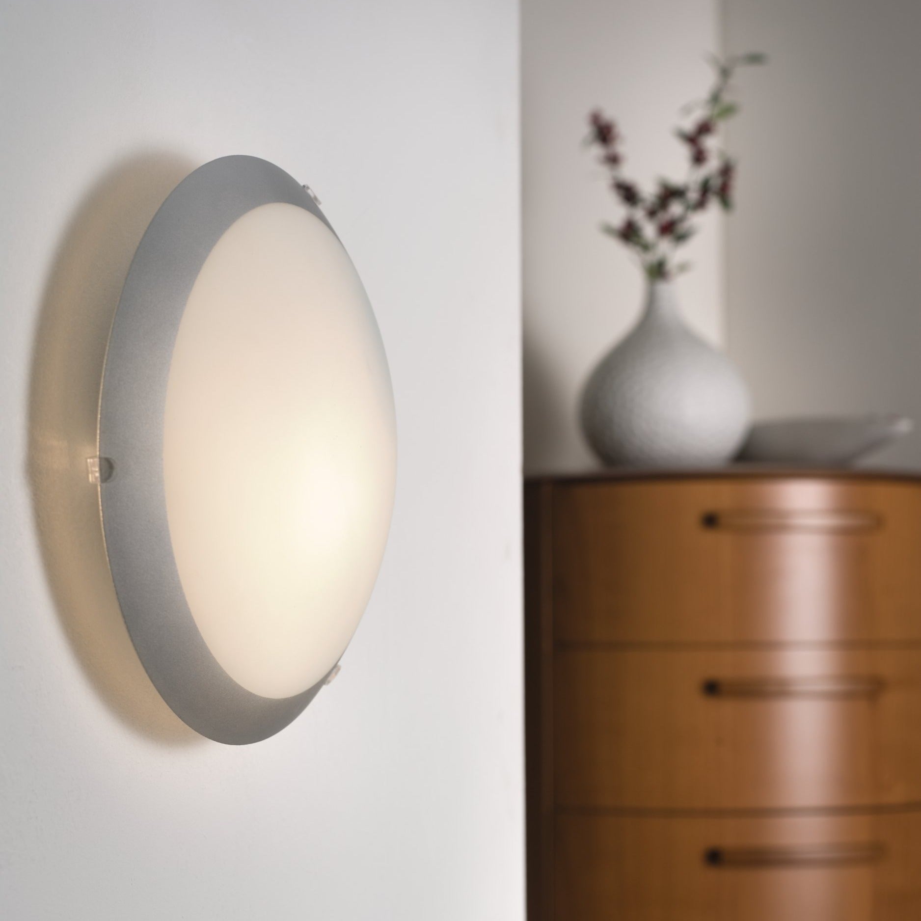 Plafoniera MARS 1 Silver & White Rotunda 25CM led ceiling light