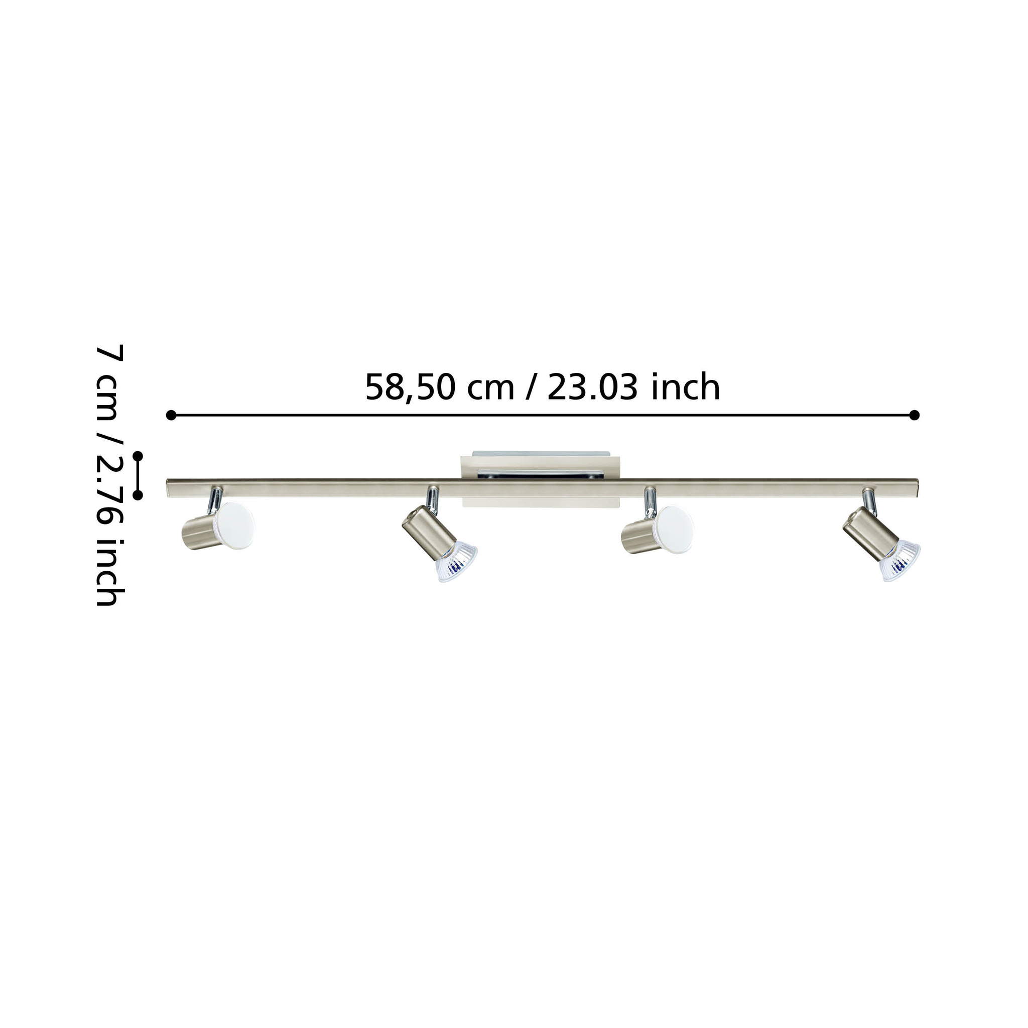 Lustra Cu 4 Spoturi Reglabile Silver ROTTELO 78CM ARGINTIE Lighting Fixtures