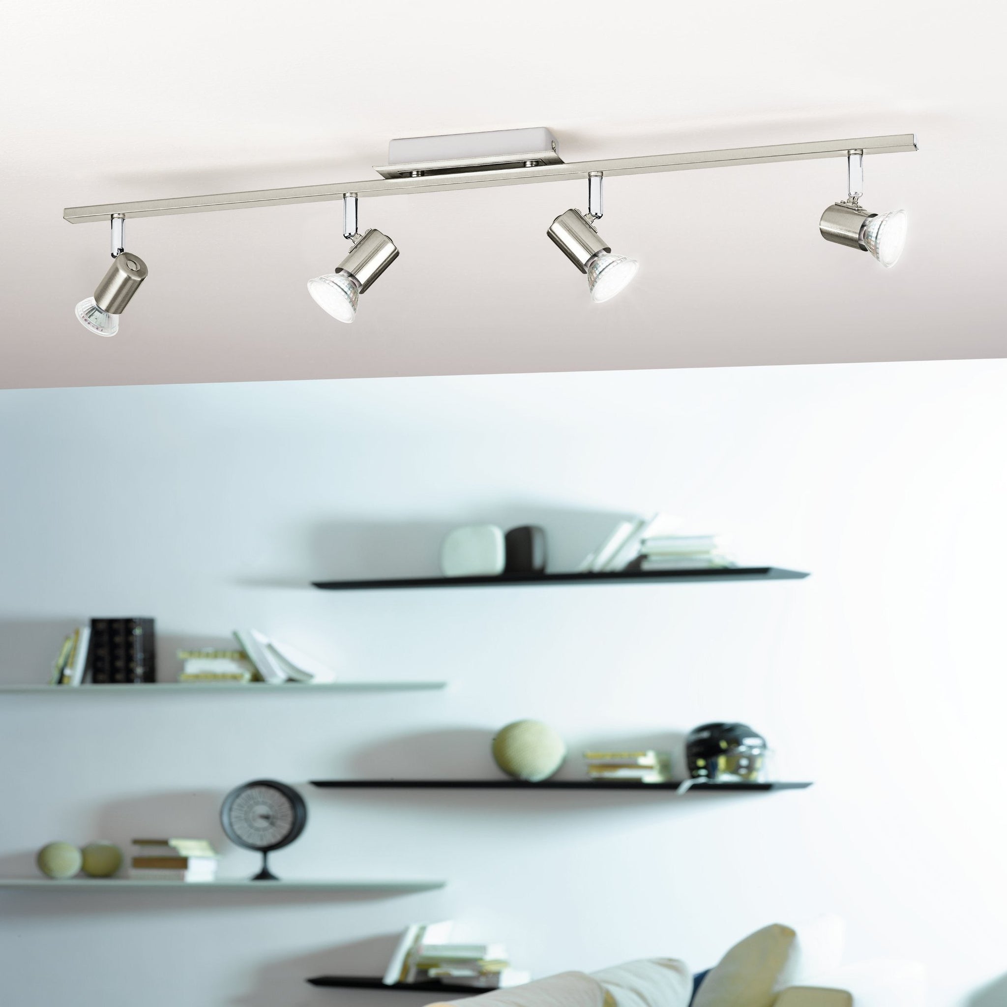 Lustra Cu 4 Spoturi Reglabile Silver ROTTELO 78CM ARGINTIE Lighting Fixtures