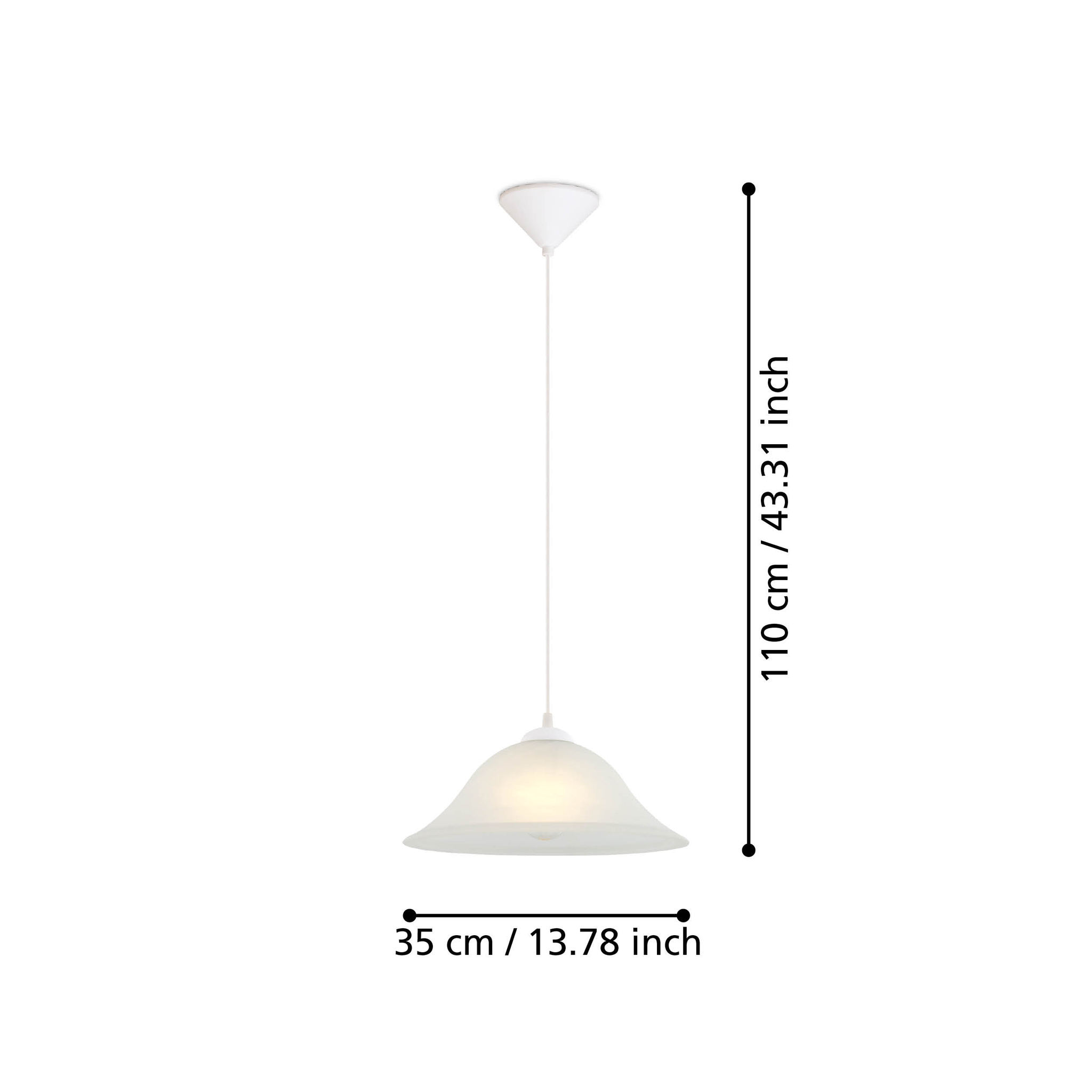 Pendul ALBANY White 1xE27 Eglo Ø35CM