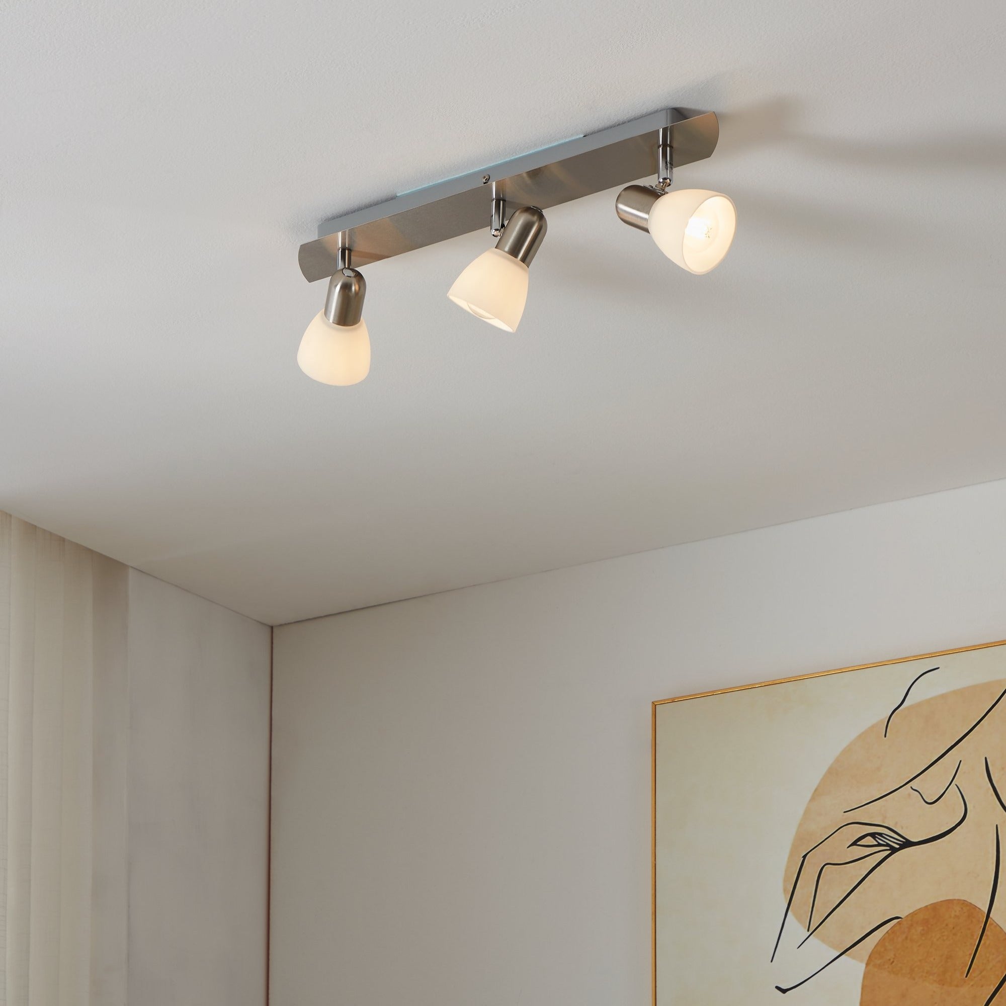 Lustra ENEA cu 3 Spoturi Silver 40CM ABAJUR / 40CM Chandeliers