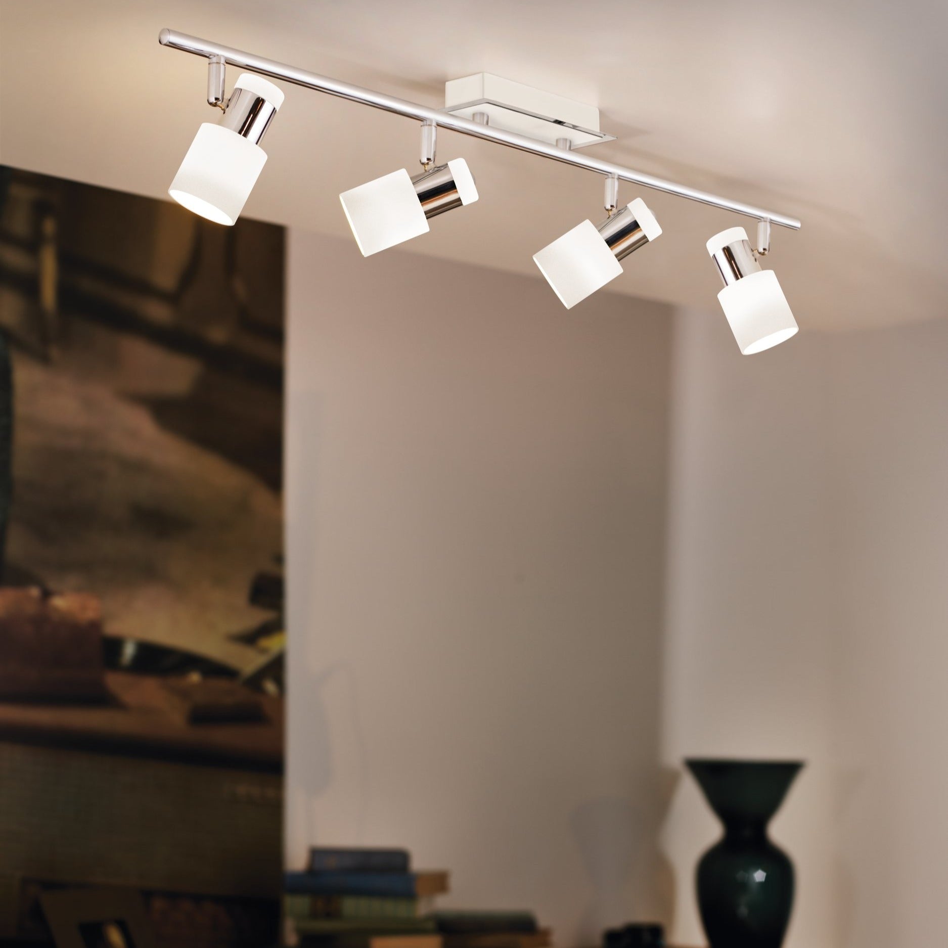 Lustra 4xGU10 DAVIDA Chrome 92087 CHROME / 78CM / MINIMALIST DESIGN led ceiling light