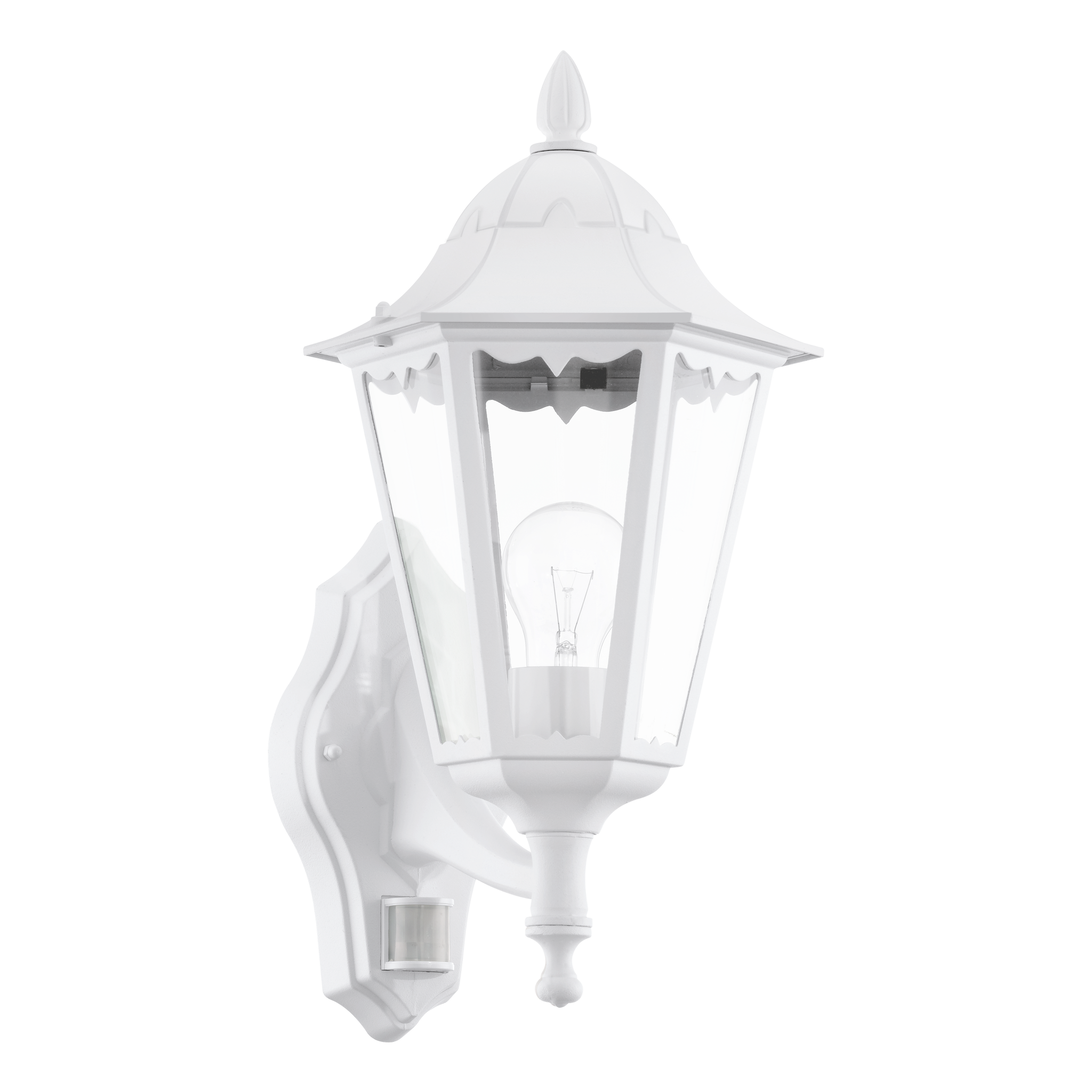 Aplica Exterior Tip Felinar cu Senzor NAVEDO White ALBA / APLICA PERETE Wall Light Fixtures
