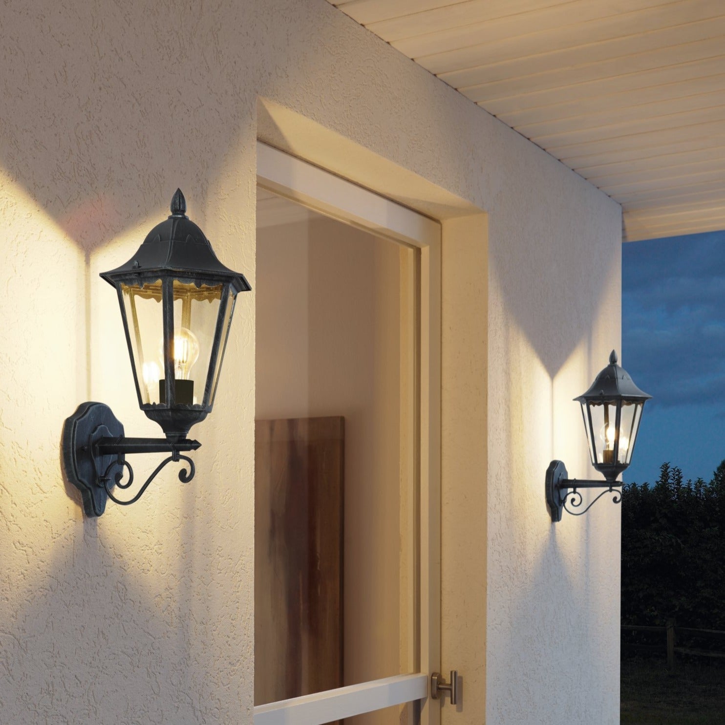 Aplica Exterior Tip Felinar NAVEDO Black & Silver 47CM NEAGRA / APLICA PERETE Wall Light Fixtures