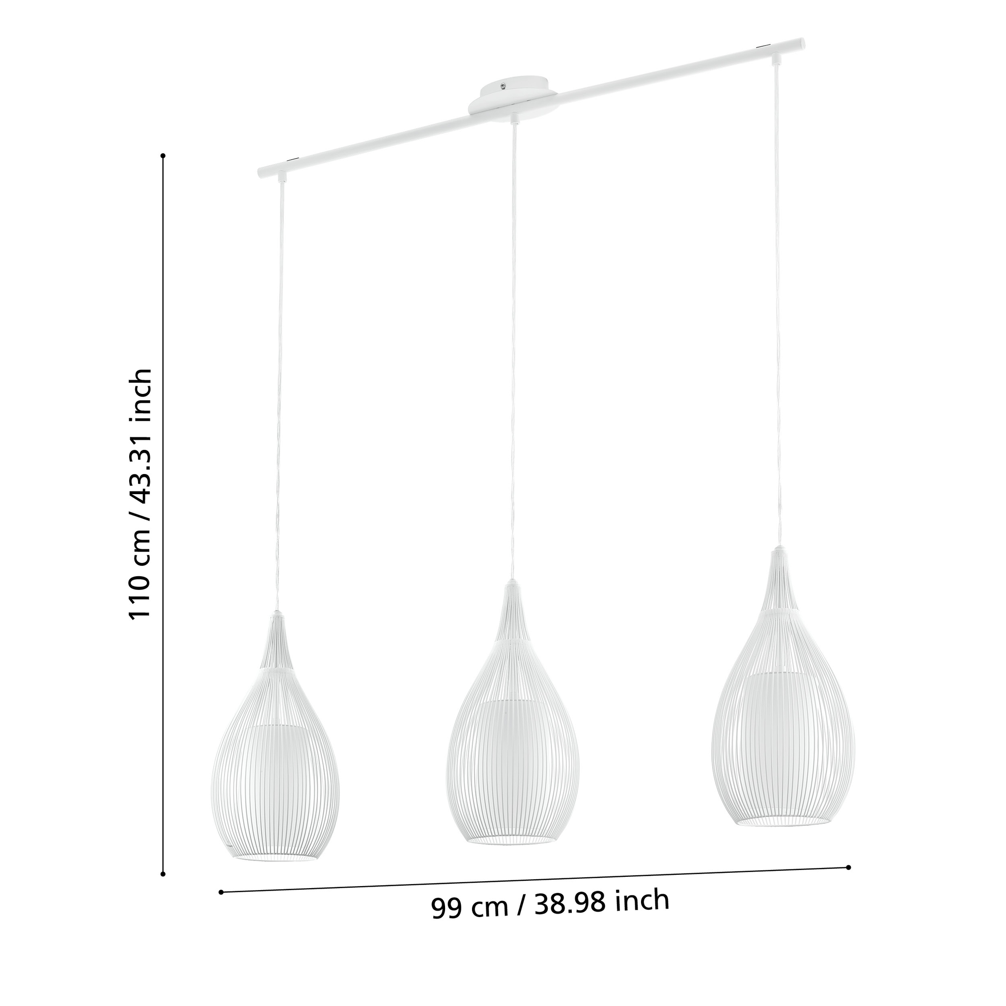 Lustra Suspendata RAZONI White 110CM ALBA / ABAJUR / 110CM Chandeliers