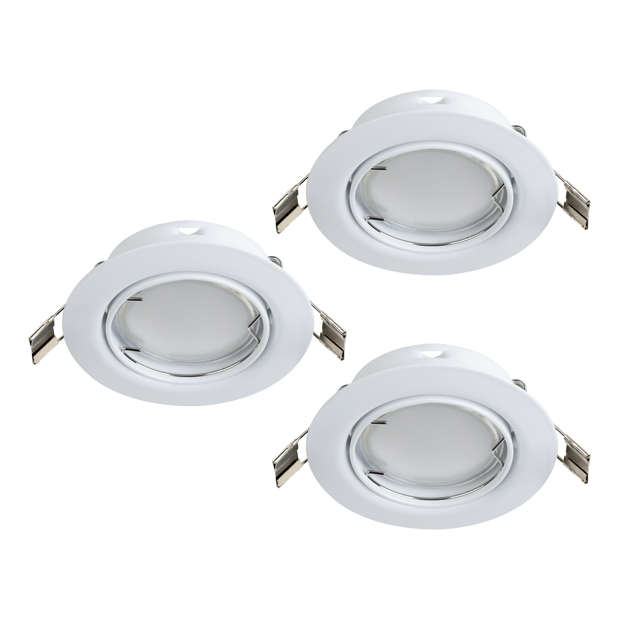 Set 3 Spoturi PENETO EGLO / Rotund / Alb / ⌀87mm / Incastrabil led spot light