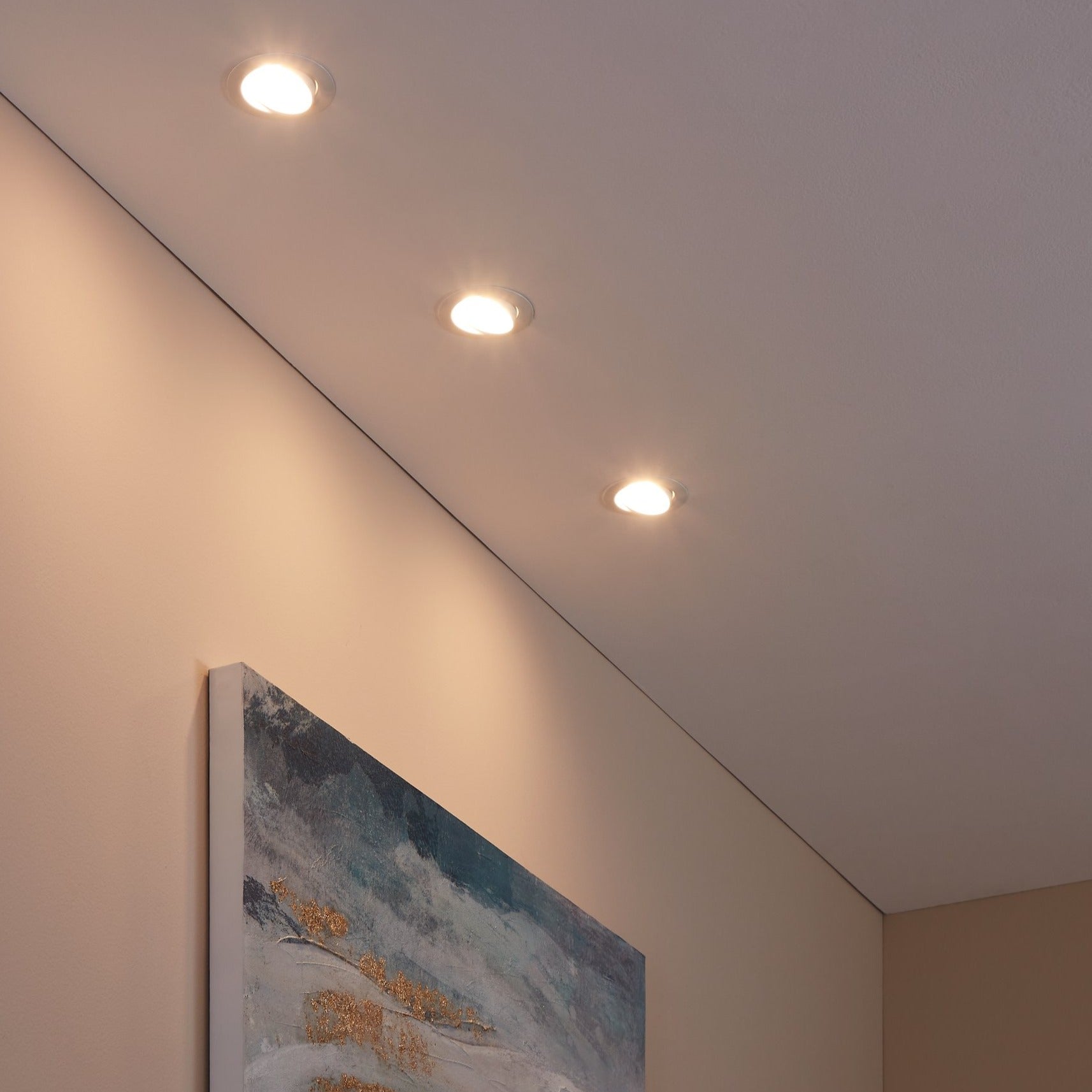 Set 3 Spoturi PENETO EGLO / Rotund / Alb / ⌀87mm / Incastrabil led spot light