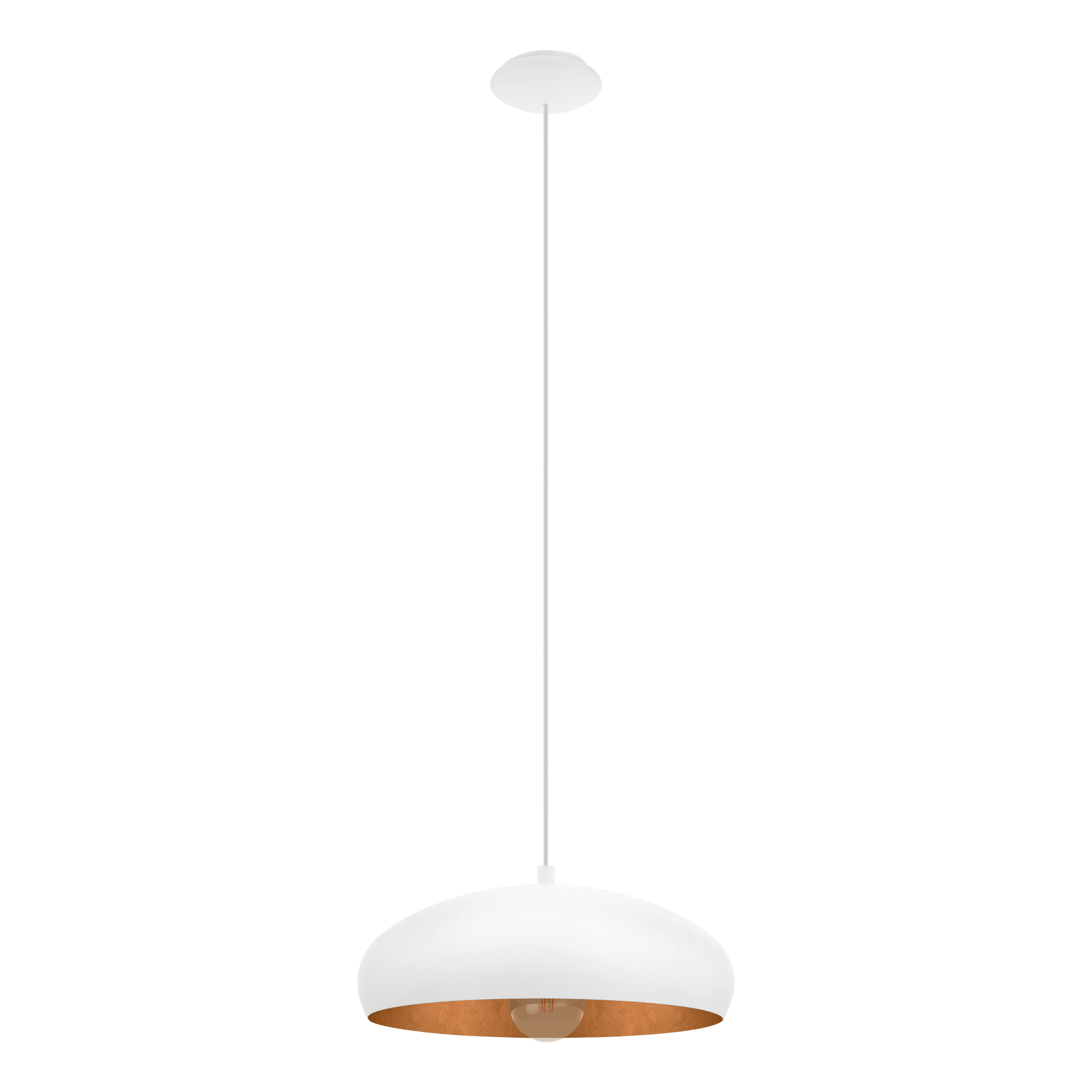 Pendul Vintage MOGANO 1 White & Gold 110CM Eglo ALBA / VINTAGE SI RETRO DESIGN Lighting Fixtures