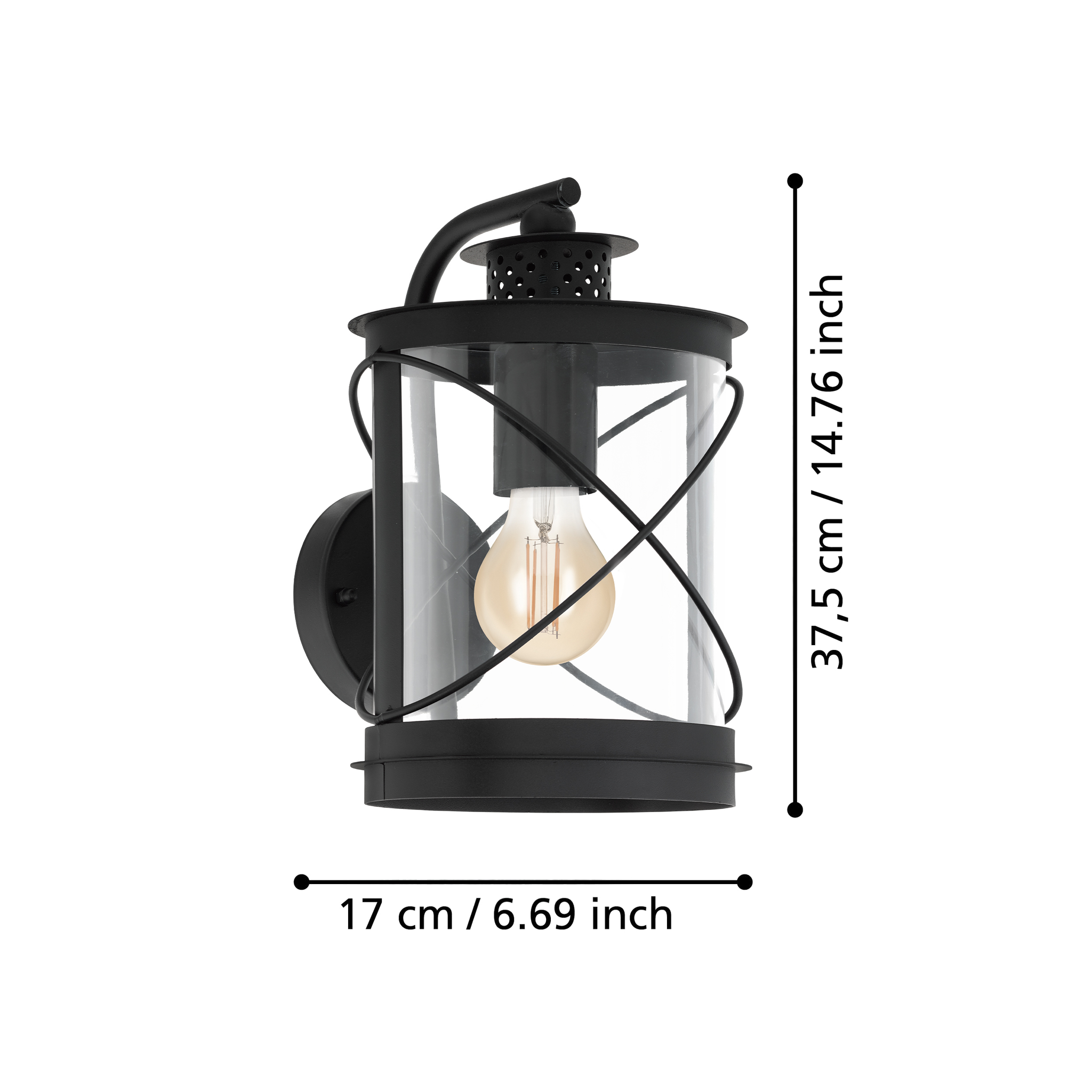 Aplica Exterior Tip Felinar HILBURN Black NEAGRA / APLICA PERETE Wall Light Fixtures