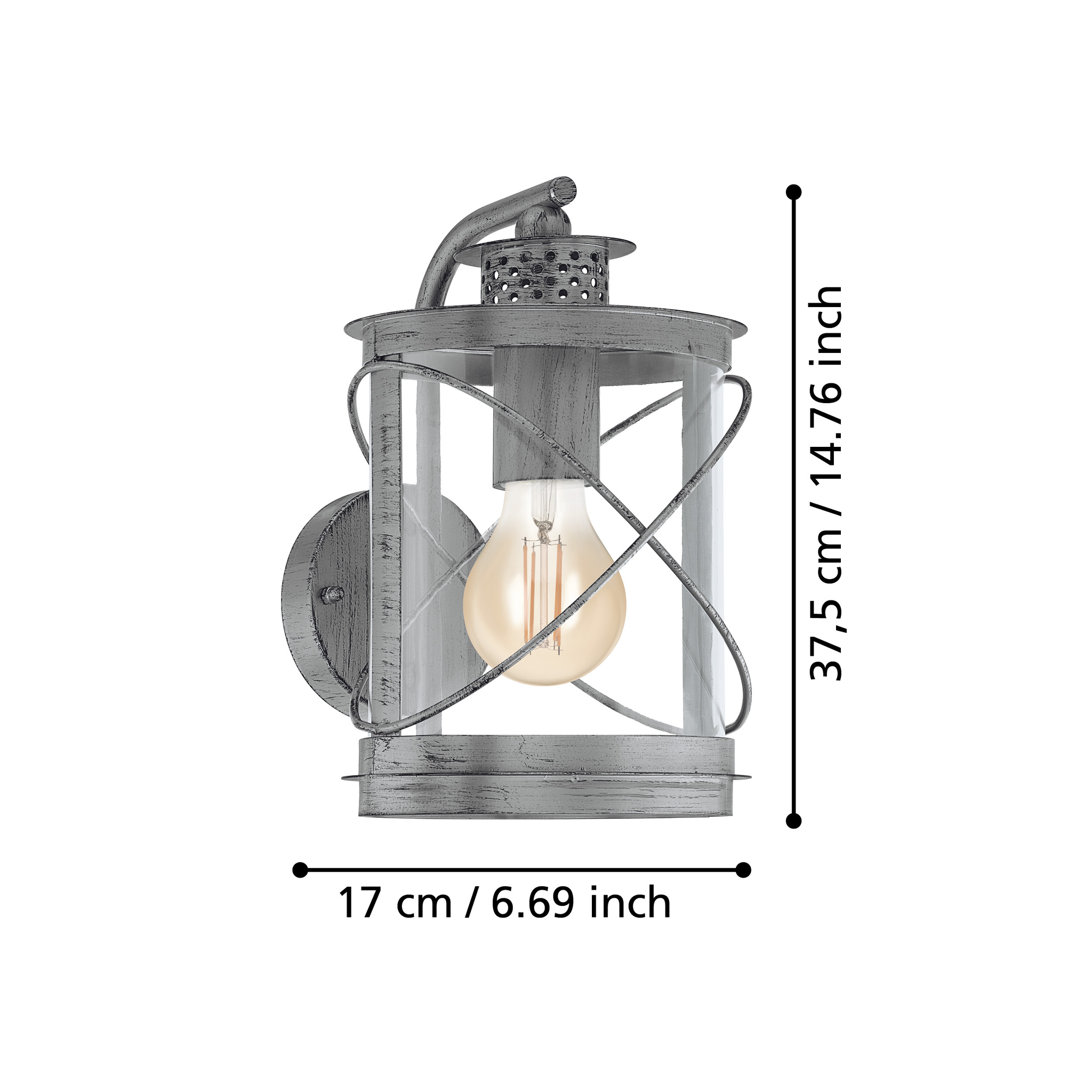 Aplica Exterior Tip Felinar HILBURN 1 Silver ARGINTIE / APLICA PERETE Wall Light Fixtures