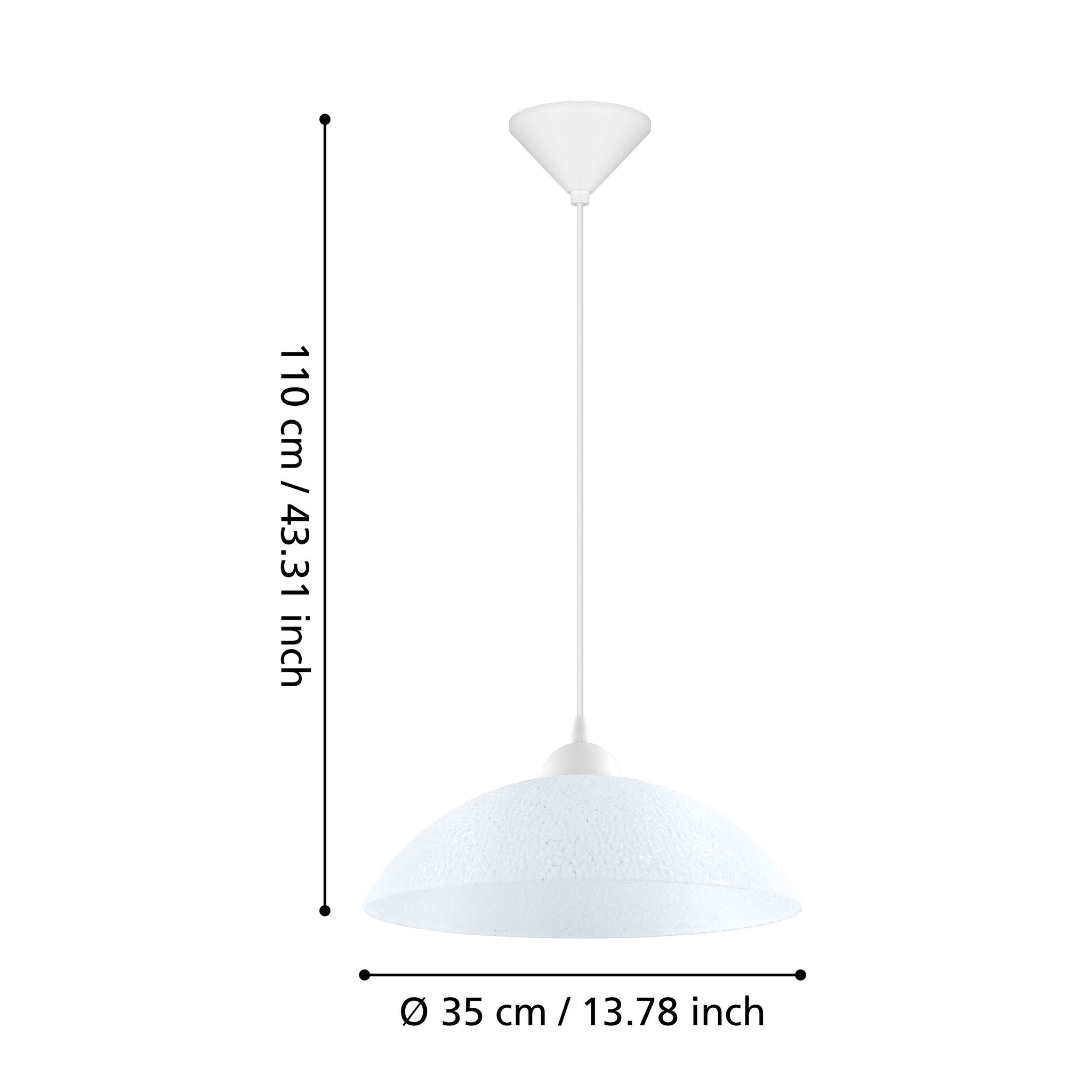 Pendul VETRO White 1xE27 Eglo Ø35CM