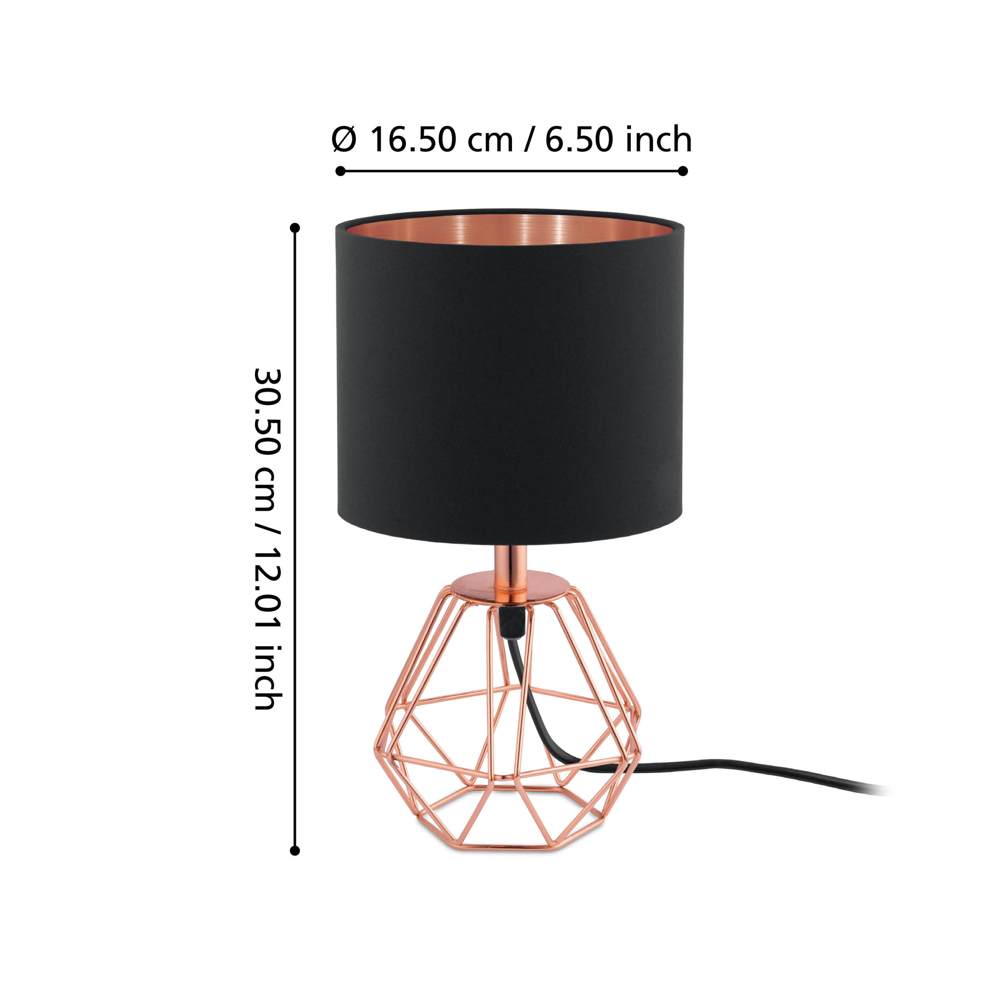 Veioza Decorativa CARLTON 2 Black & Gold 30.5CM VEIOZA DECORATIVA desk lamp