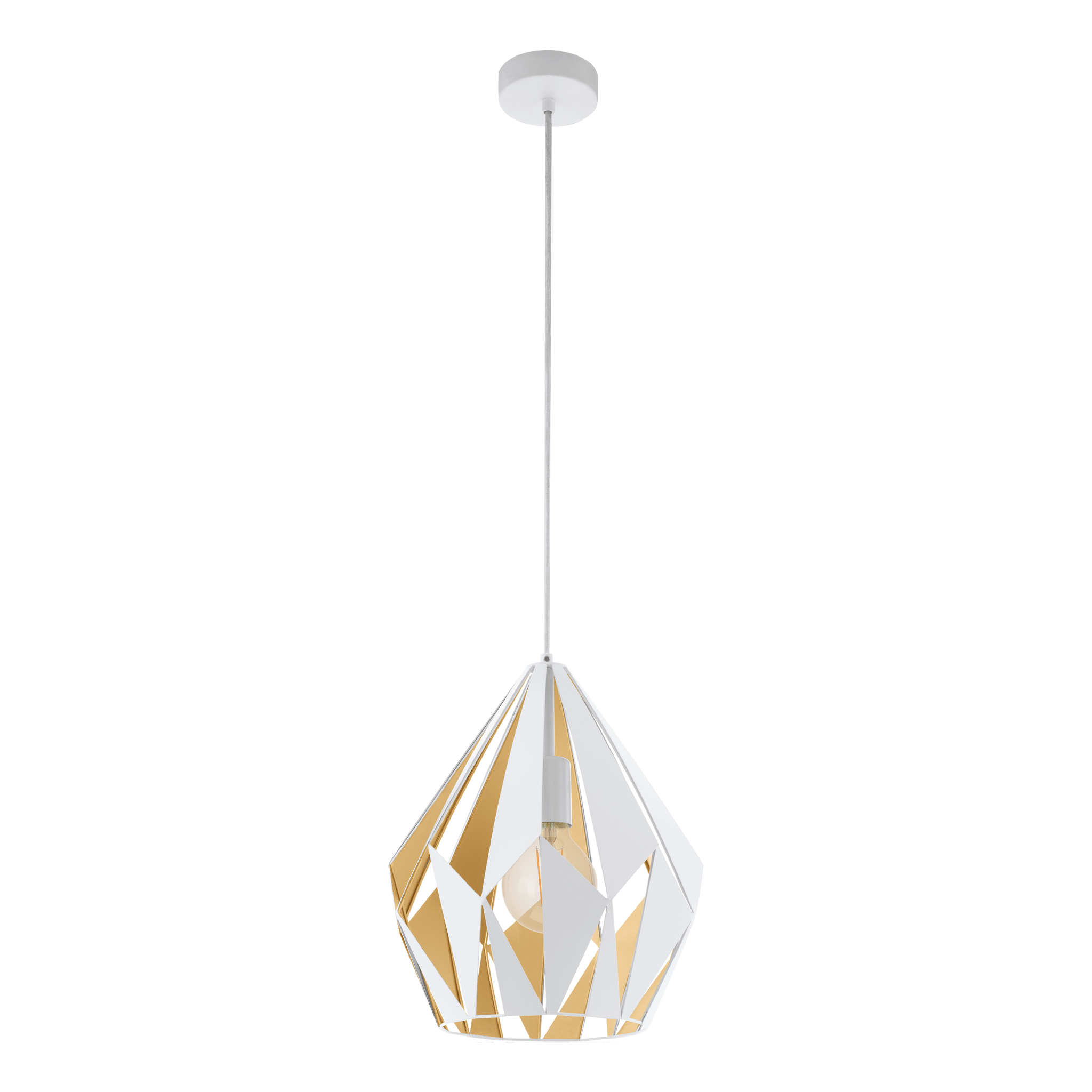 Pendul CARLTON 1 White & Gold 110CM Eglo ALBA / VINTAGE SI RETRO DESIGN Lighting Fixtures