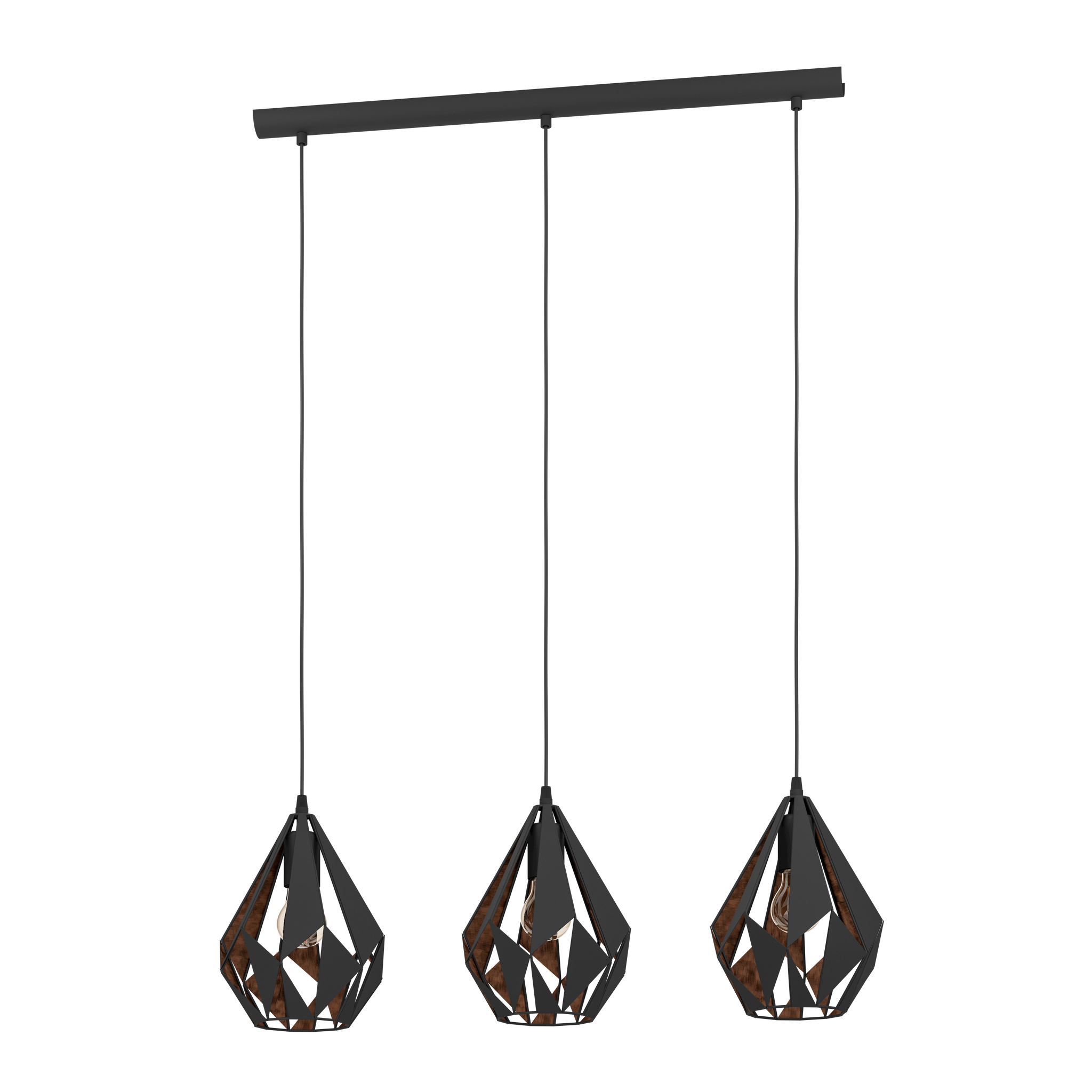 Lustra Suspendata CARLTON 1 Black 110CM NEAGRA / VINTAGE SI RETRO DESIGN / 110CM Chandeliers