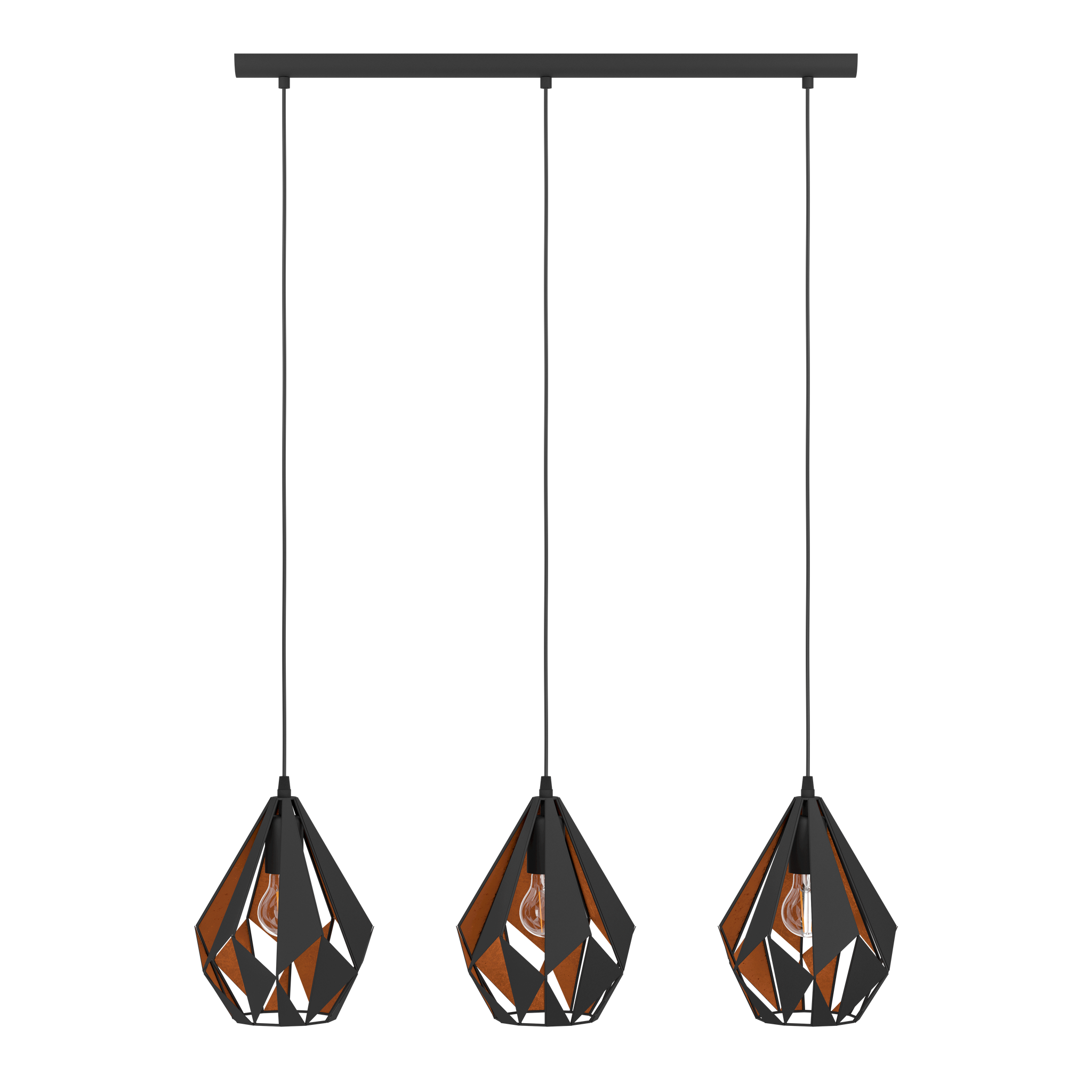 Lustra Suspendata CARLTON 1 Black 110CM NEAGRA / VINTAGE SI RETRO DESIGN / 110CM Chandeliers