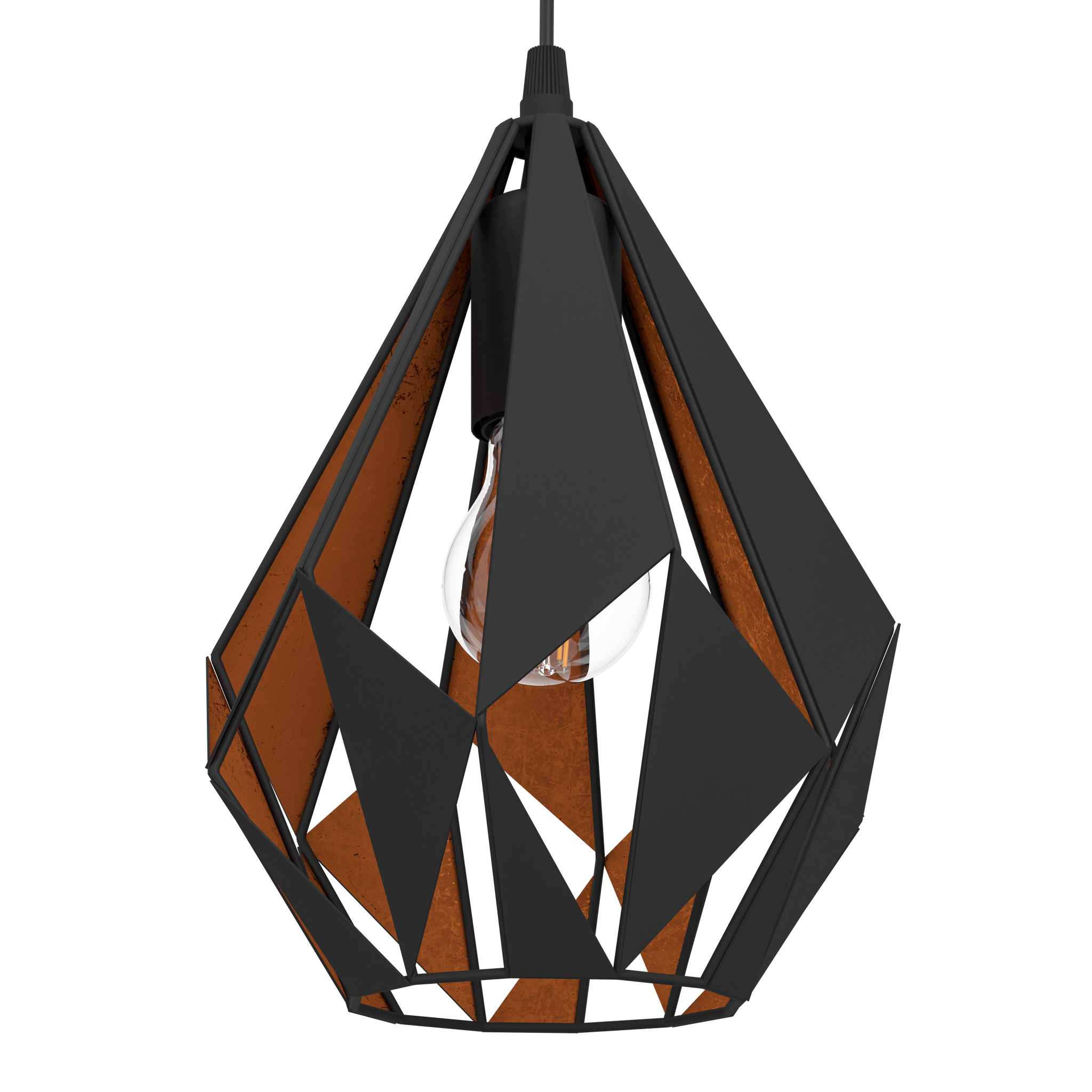 Lustra Suspendata CARLTON 1 Black 110CM NEAGRA / VINTAGE SI RETRO DESIGN / 110CM Chandeliers