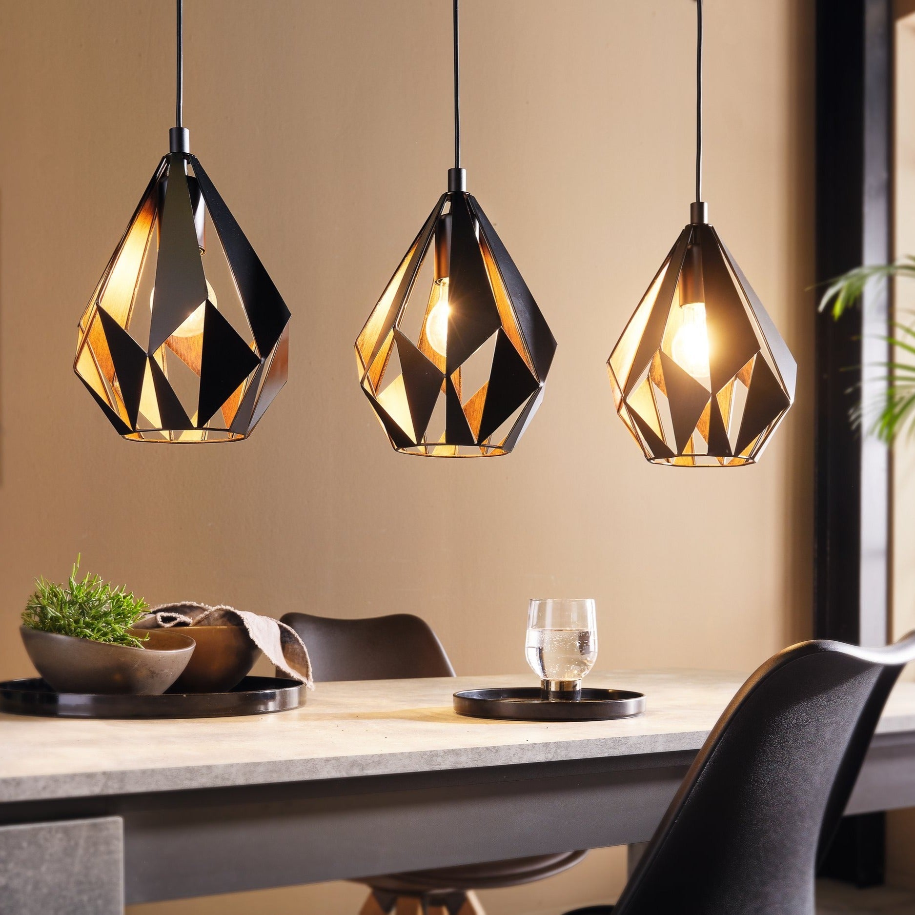 Lustra Suspendata CARLTON 1 Black 110CM NEAGRA / VINTAGE SI RETRO DESIGN / 110CM Chandeliers