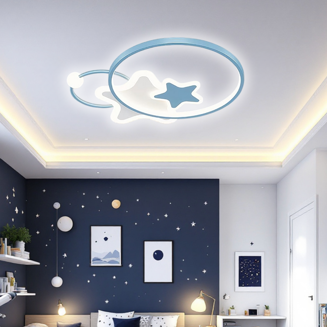 Lustra LED 96W Blue Majesty Telecomanda Echivalent 300W ALBASTRA / 50CM / KIDS Lighting Fixtures
