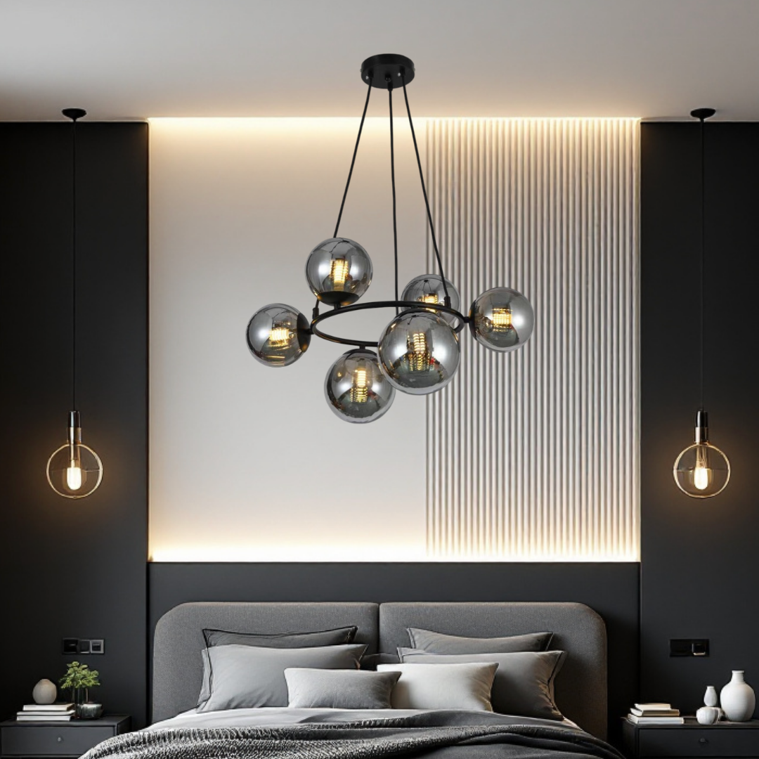 Lustra Abajur 6xE27 NovaLight - VP2413-6 NEAGRA / ABAJUR Chandeliers