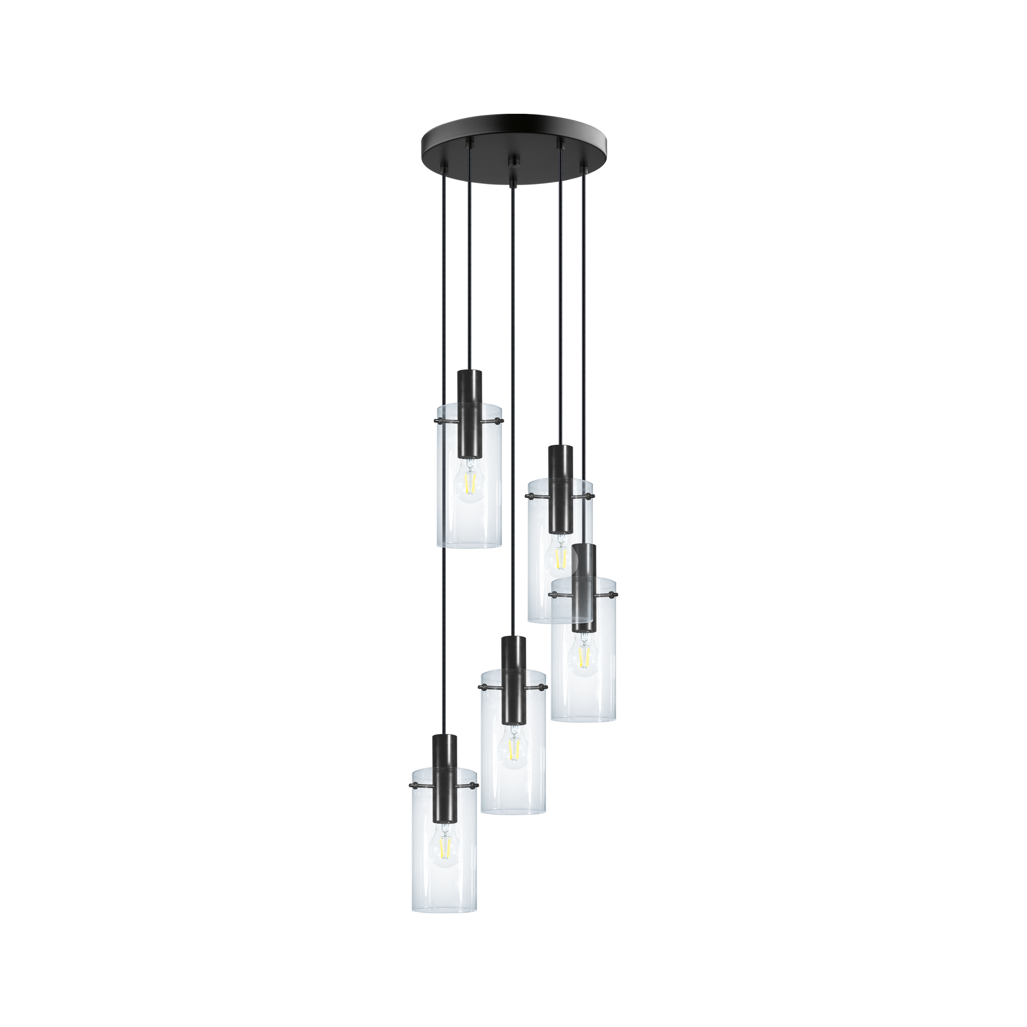 Lustra Suspendata MONTEFINO Black 150CM NEAGRA / ABAJUR / 150CM Chandeliers