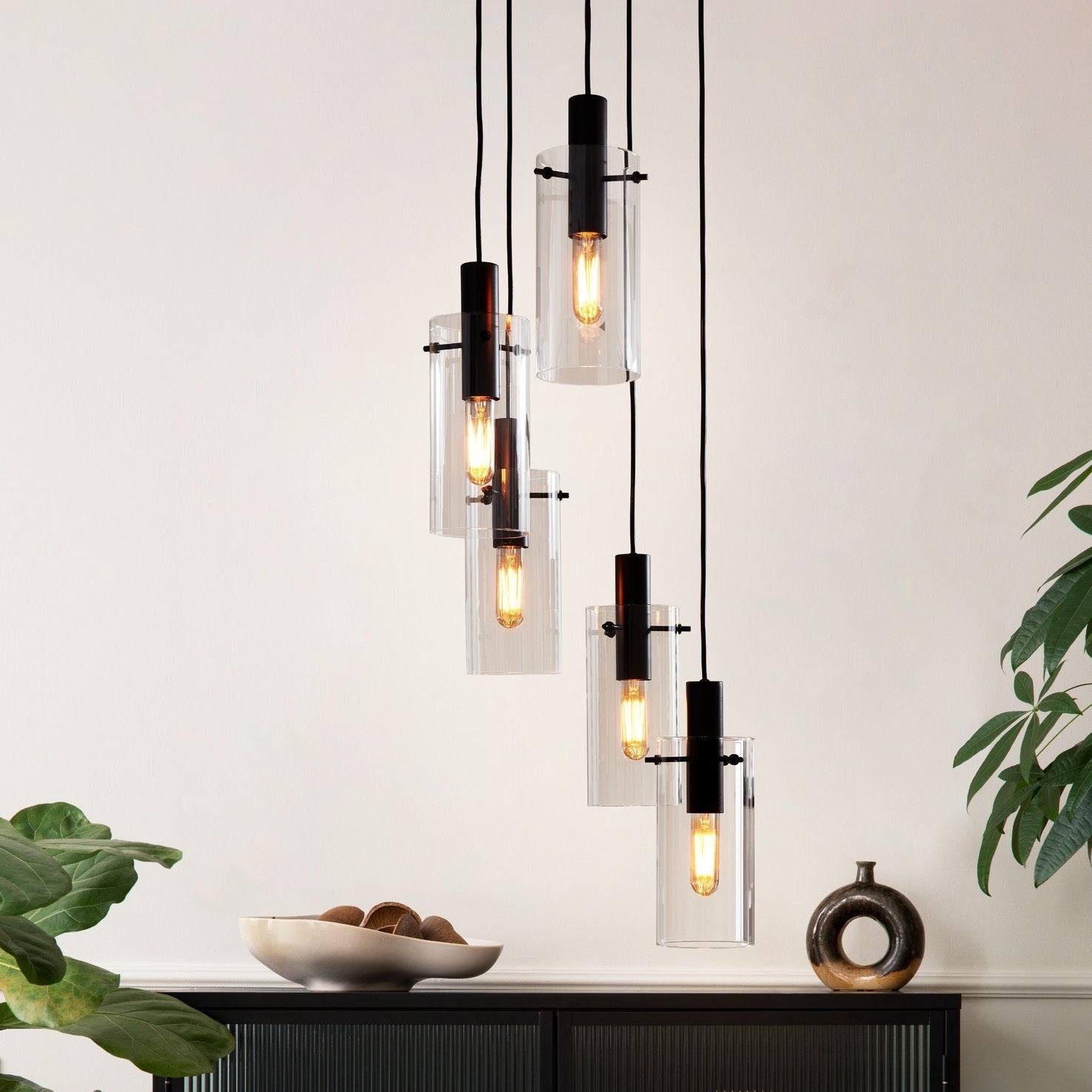 Lustra Suspendata MONTEFINO Black 150CM NEAGRA / ABAJUR / 150CM Chandeliers