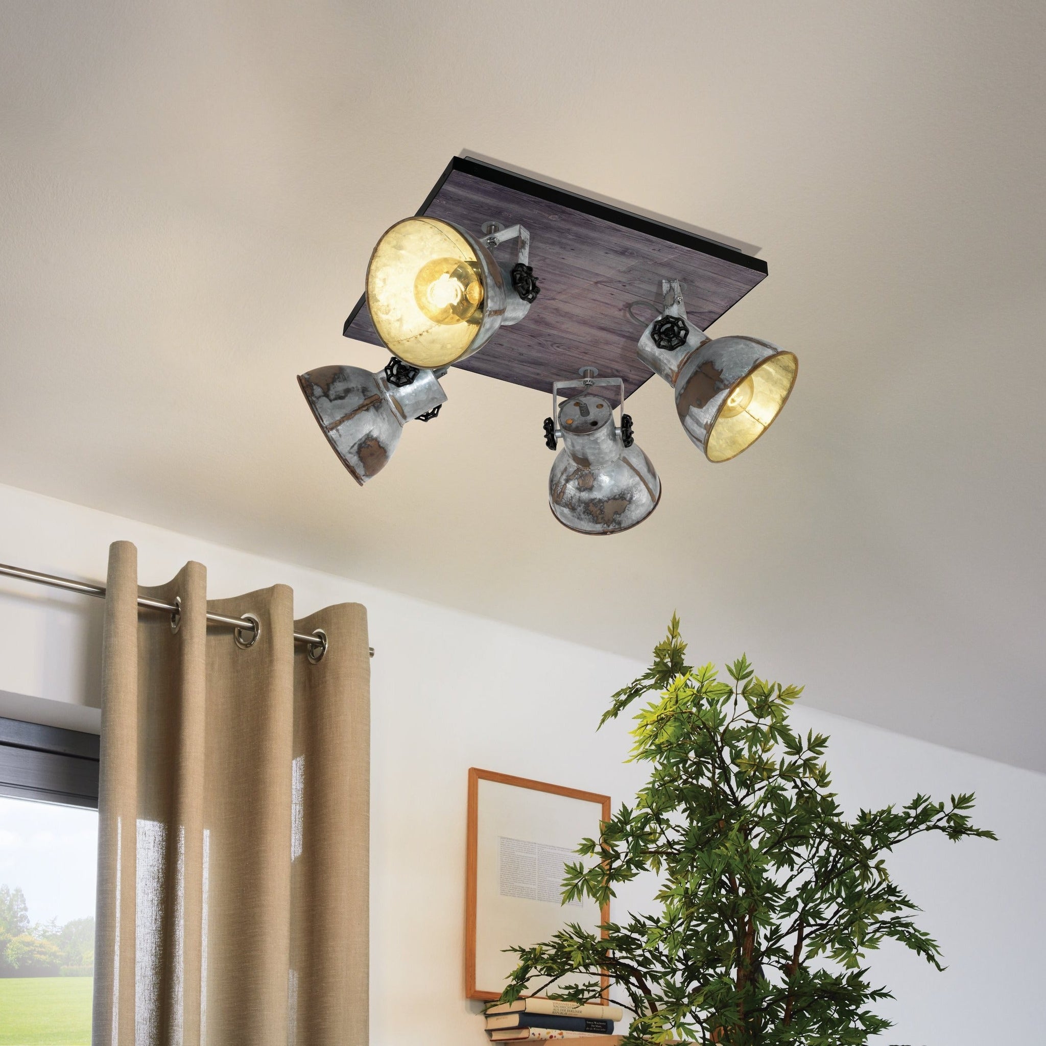 Lustra Vintage Cu 4 Spoturi Reglabile BARNSTAPLE Eglo Lighting Fixtures